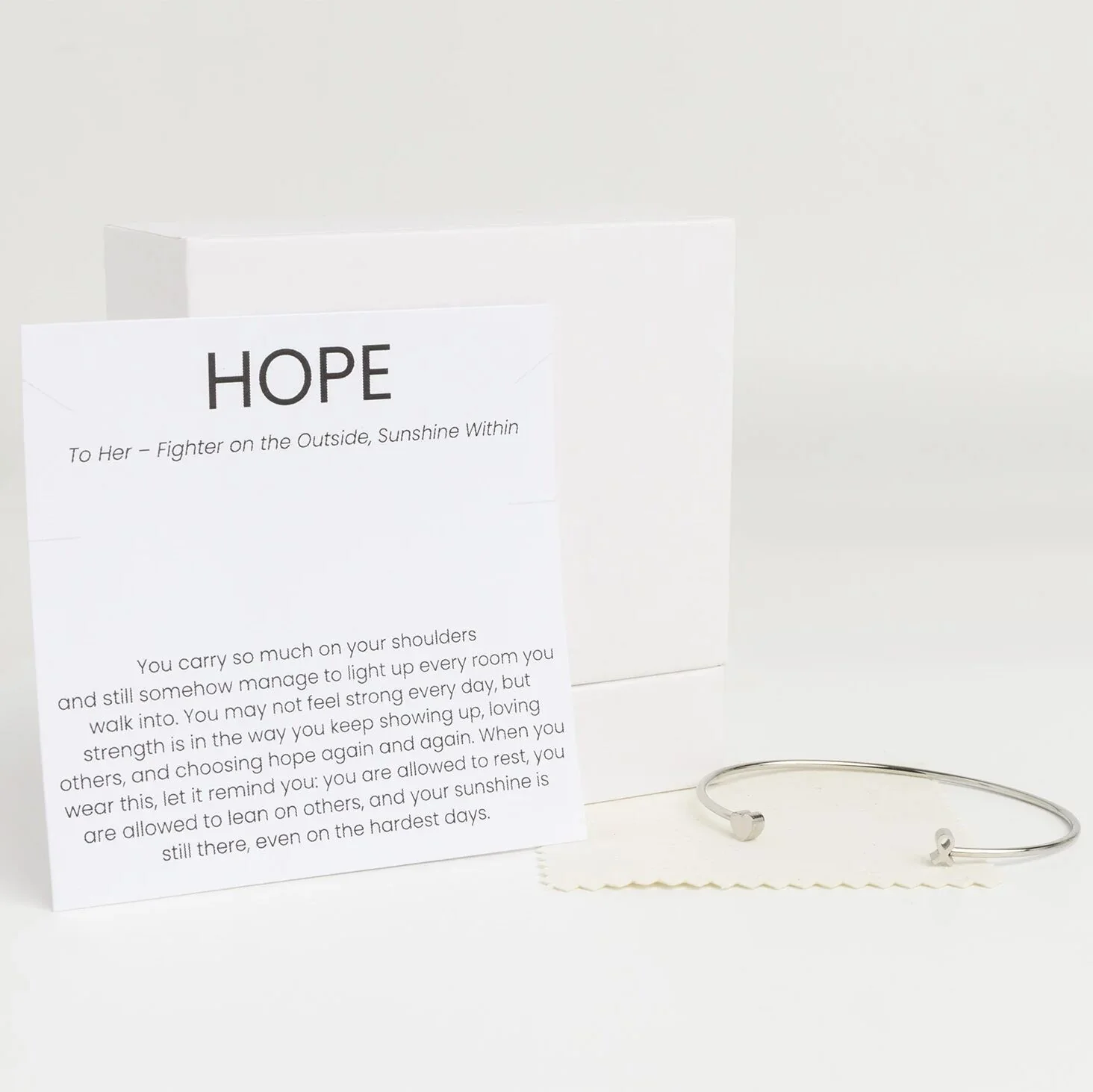 18K Gold PVD Stainless Steel The Cancer Awareness Hope Gift Set / BND0093 - Image 8