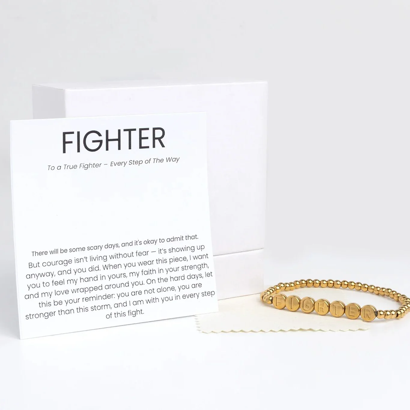 18K Gold PVD Stainless Steel The Fighter Bracelet Gift Set / BND0092 - Image 3
