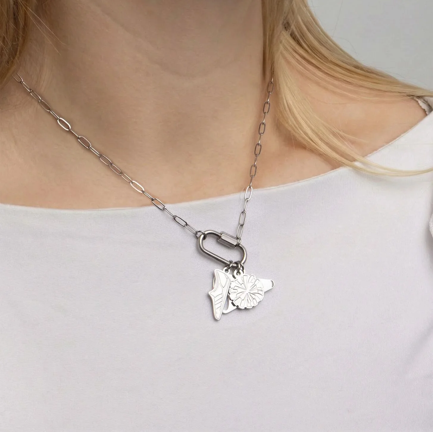 18K Gold PVD Stainless Steel Track Shoe Charm / PDL0384 - Image 5