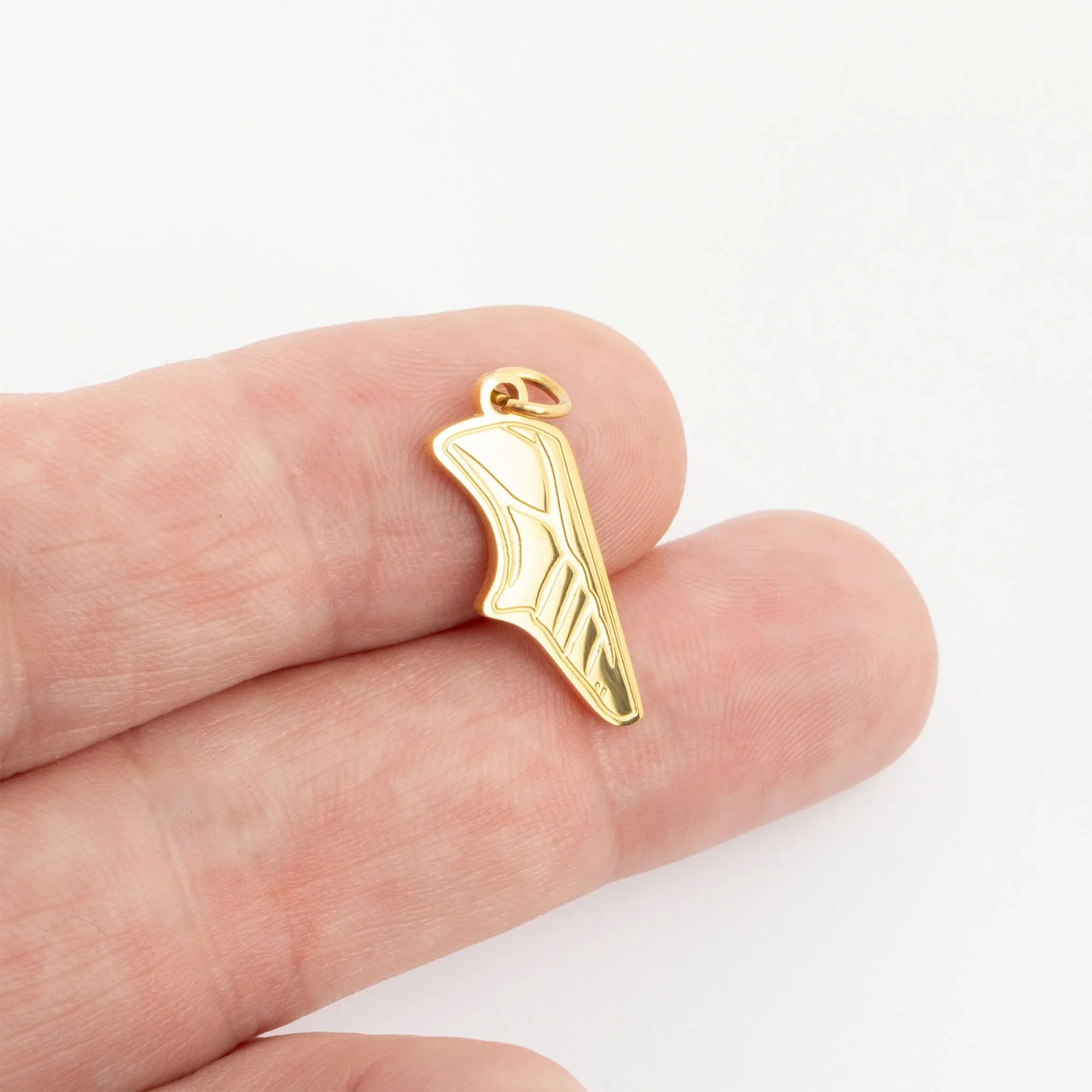 18K Gold PVD Stainless Steel Track Shoe Charm / PDL0384 - Image 7