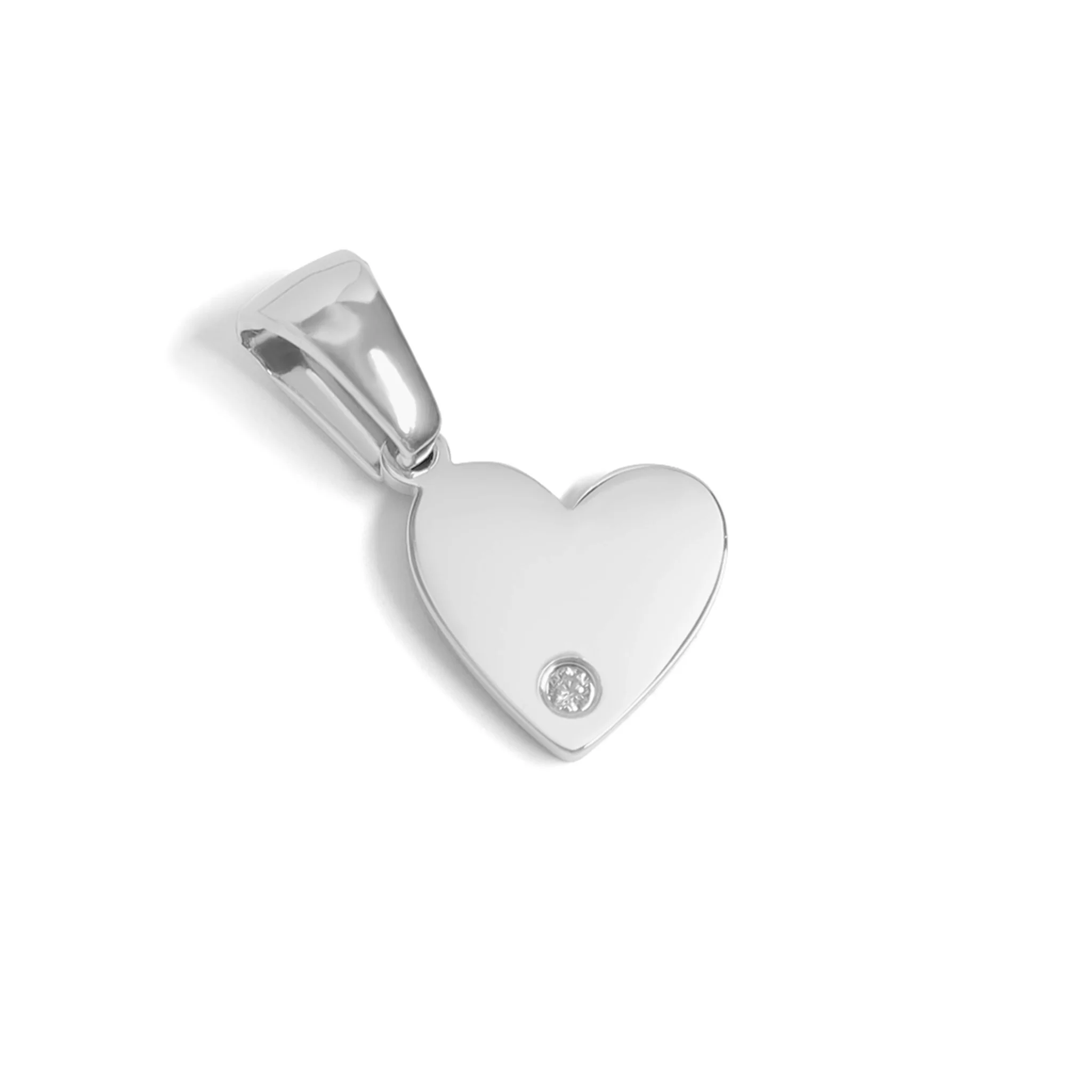 18K Gold PVD Stainless Steel CZ Accent Heart Charm / SBB0290 - Image 4