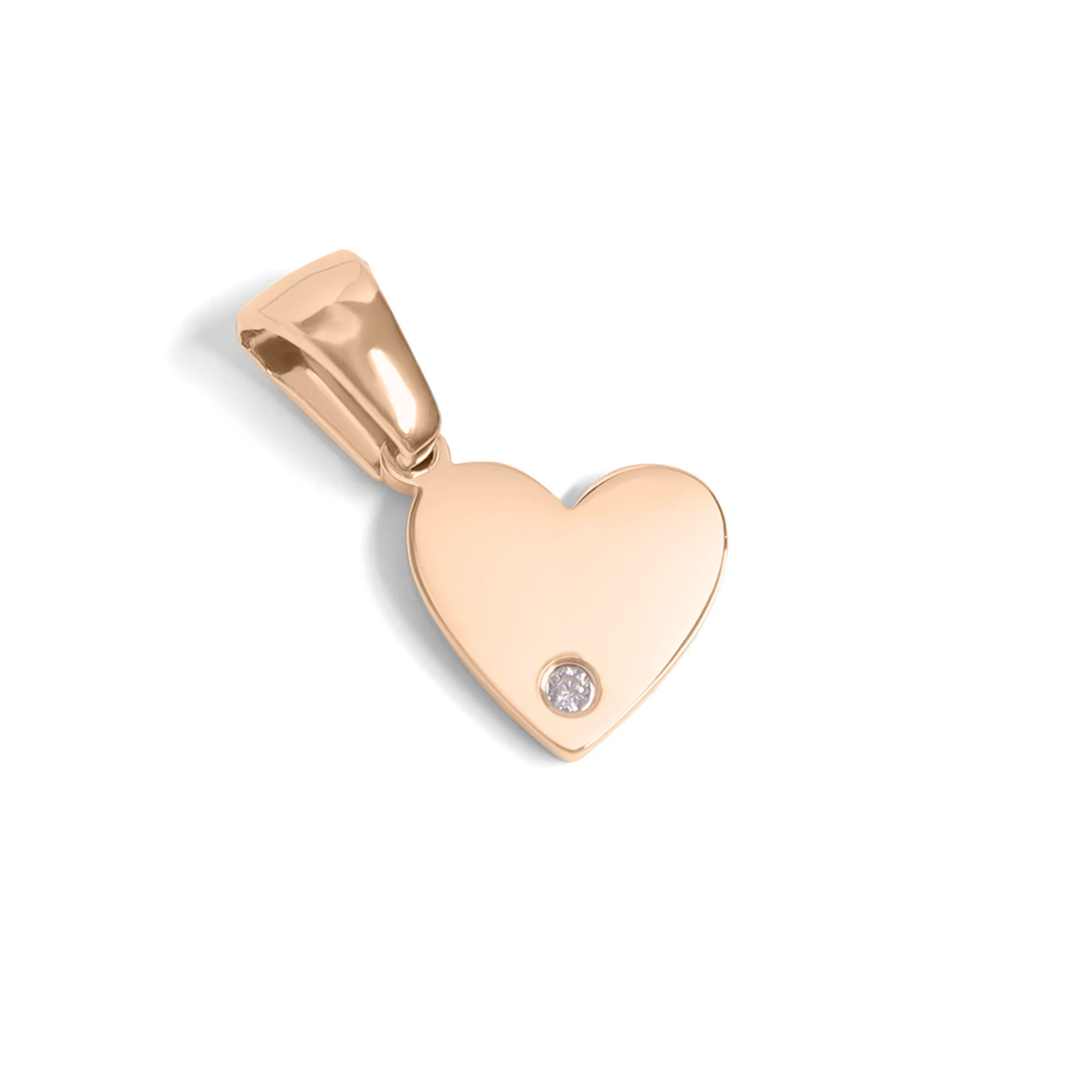 18K Gold PVD Stainless Steel CZ Accent Heart Charm / SBB0290 - Image 5