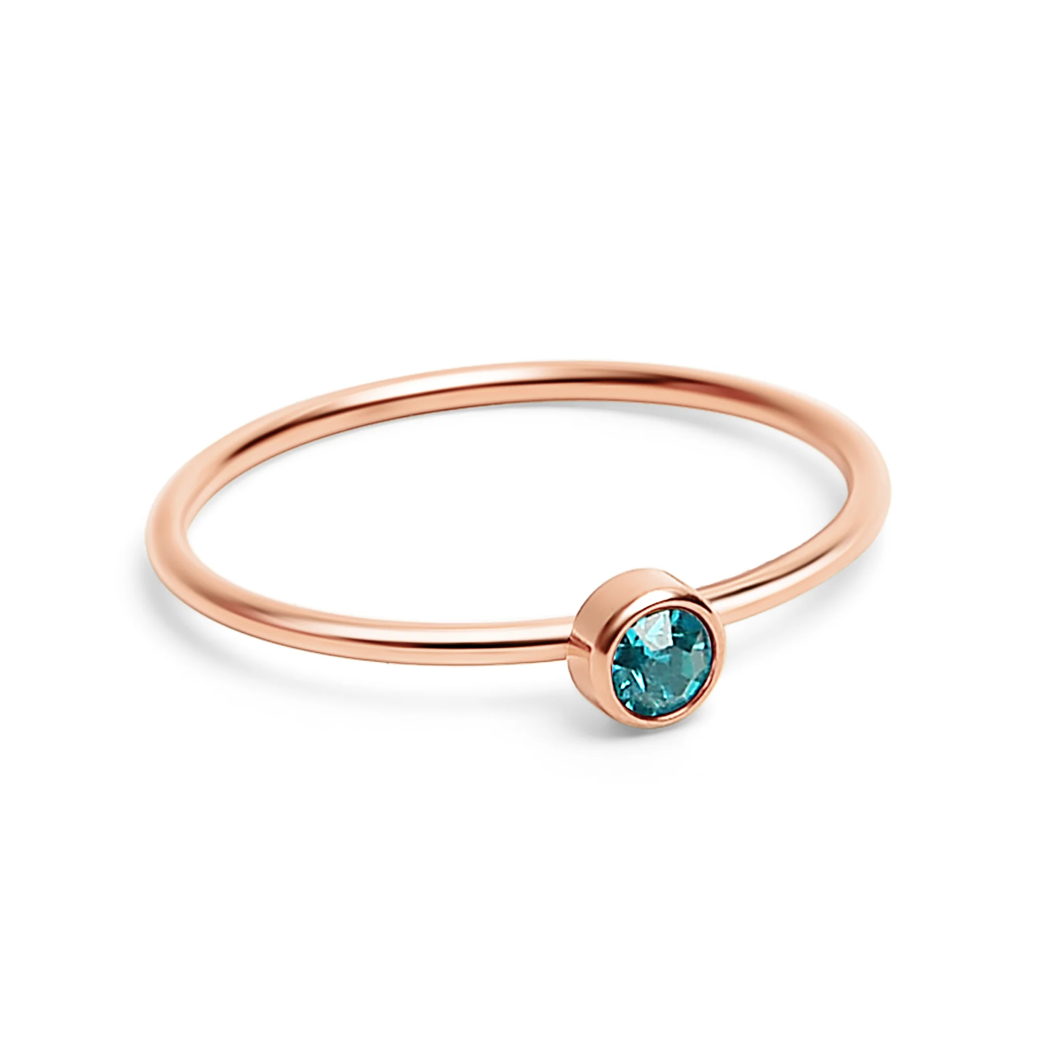 18k Rose Gold PVD Coated Stainless Steel Birthstone Stacking Ring / ZRJ1002 - Image 11