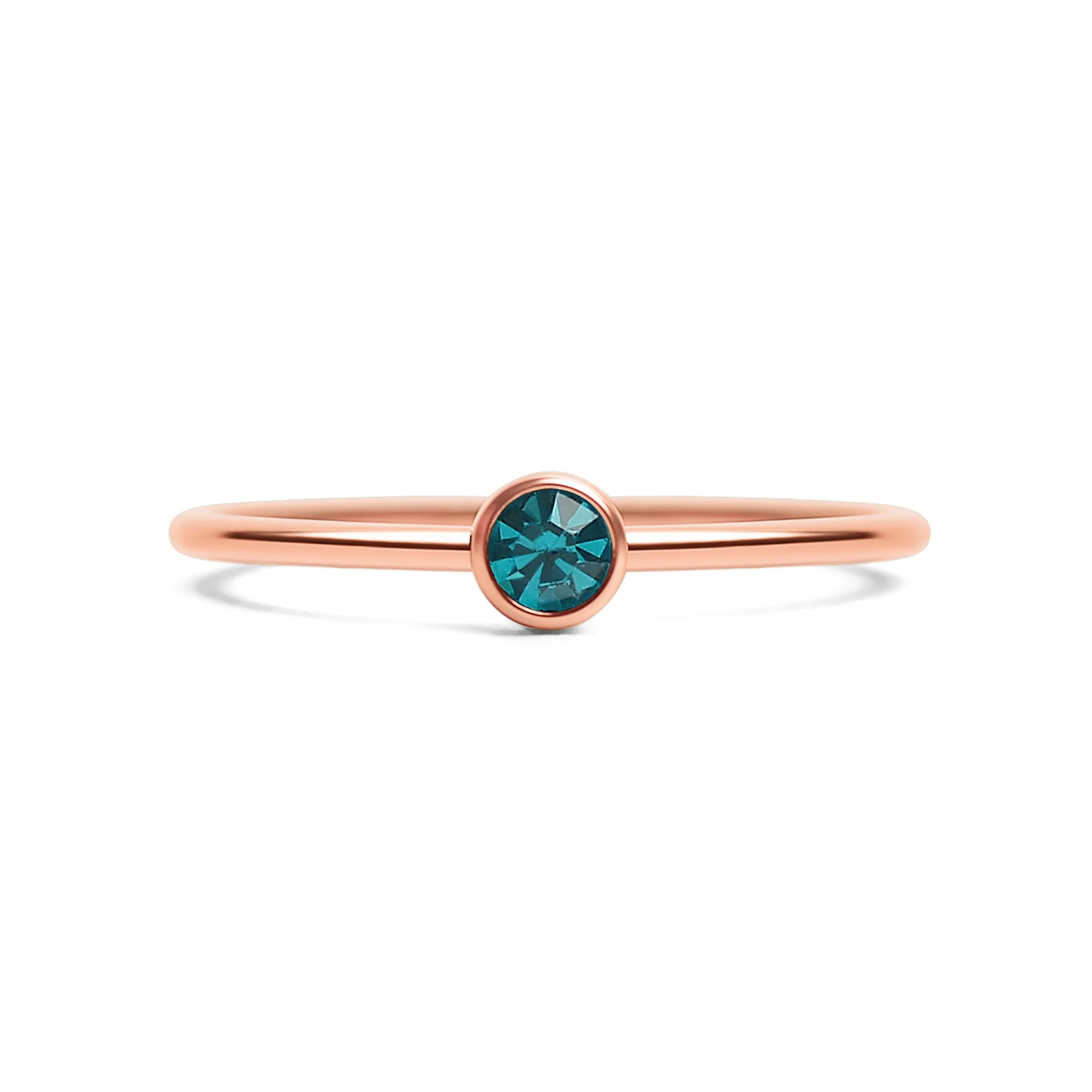 18k Rose Gold PVD Coated Stainless Steel Birthstone Stacking Ring / ZRJ1002 - Image 28