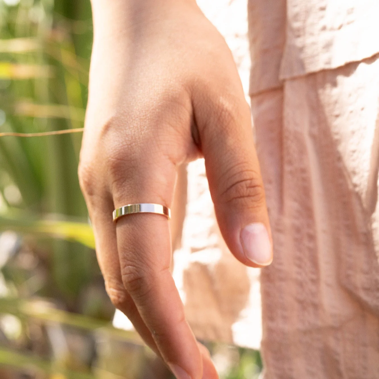 18K Rose Gold PVD Stainless Steel Flat Ring / CFR8024 - Image 3