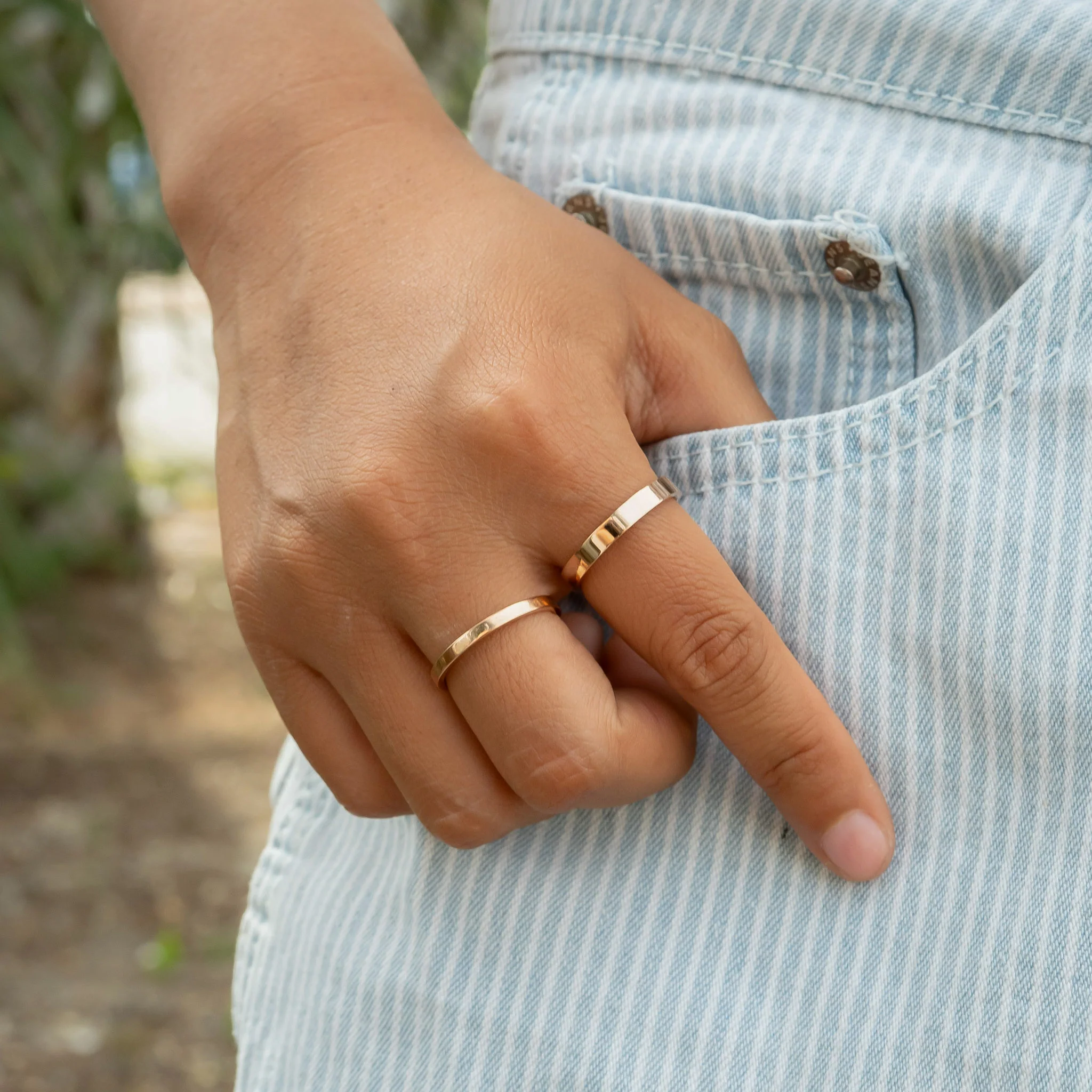 18K Rose Gold PVD Stainless Steel Flat Ring / CFR8024 - Image 4