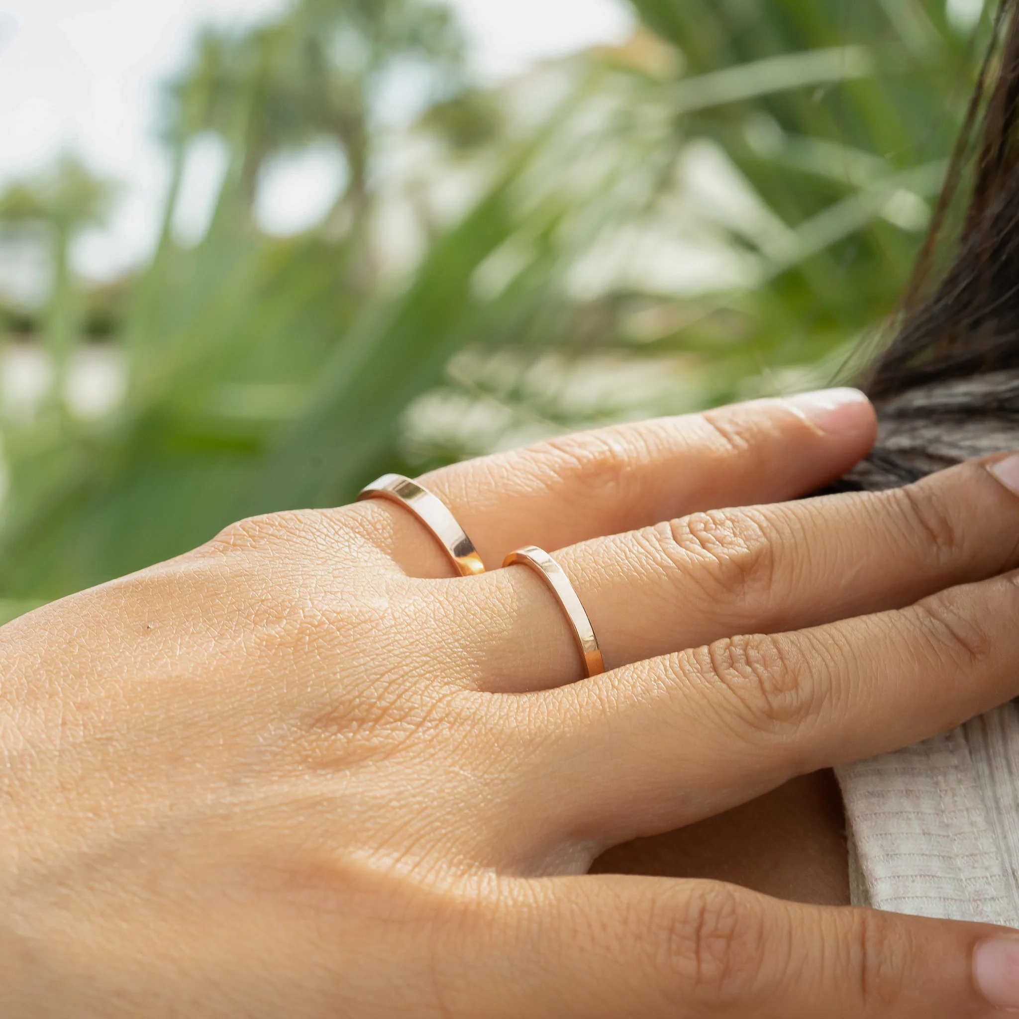 18K Rose Gold PVD Stainless Steel Flat Ring / CFR8024 - Image 5