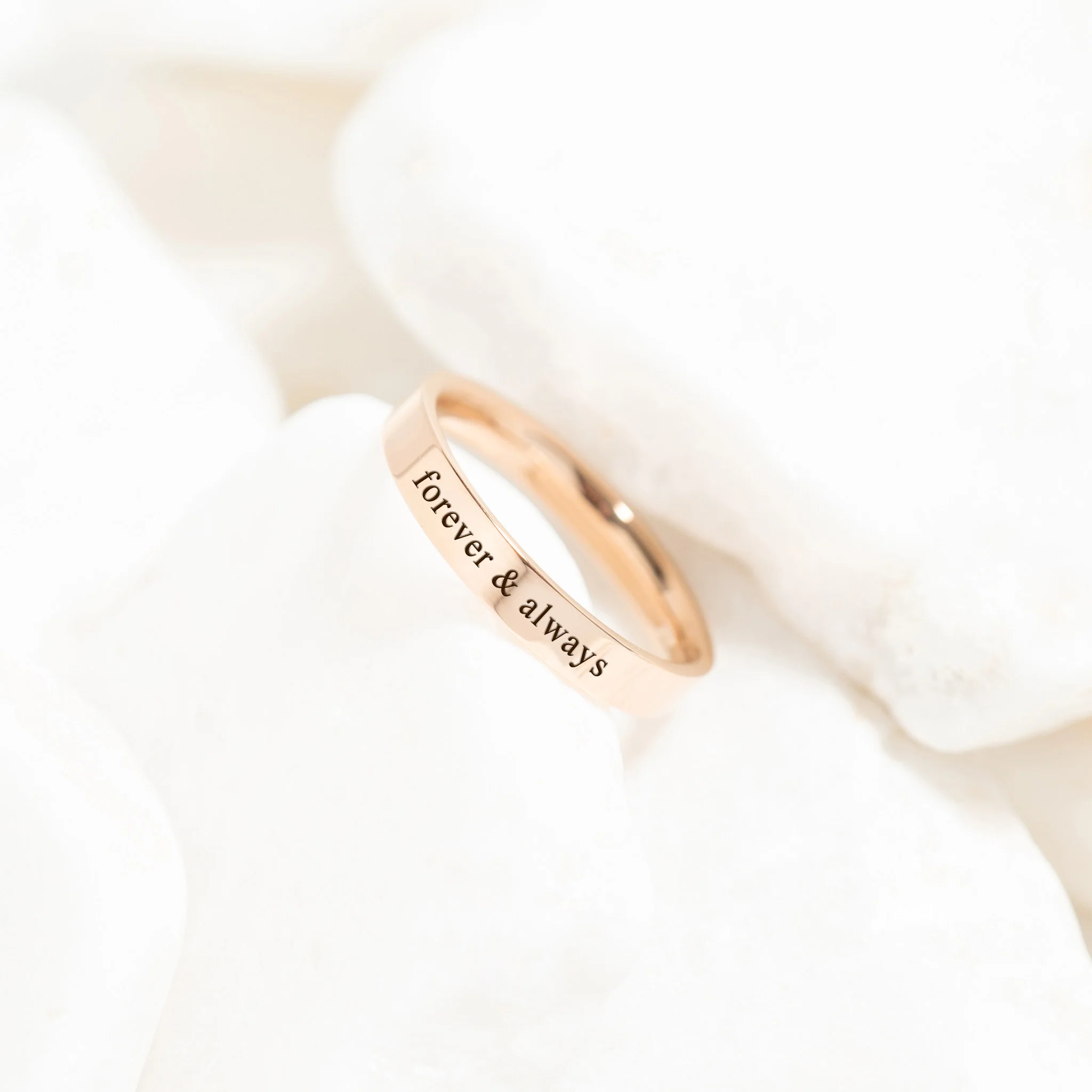 18K Rose Gold PVD Stainless Steel Flat Ring / CFR8024 - Image 6