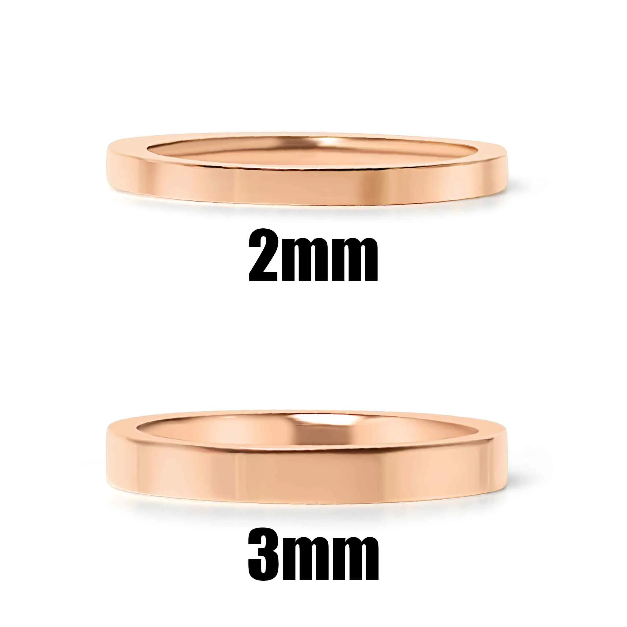 18K Rose Gold PVD Stainless Steel Flat Ring / CFR8024 - Image 8