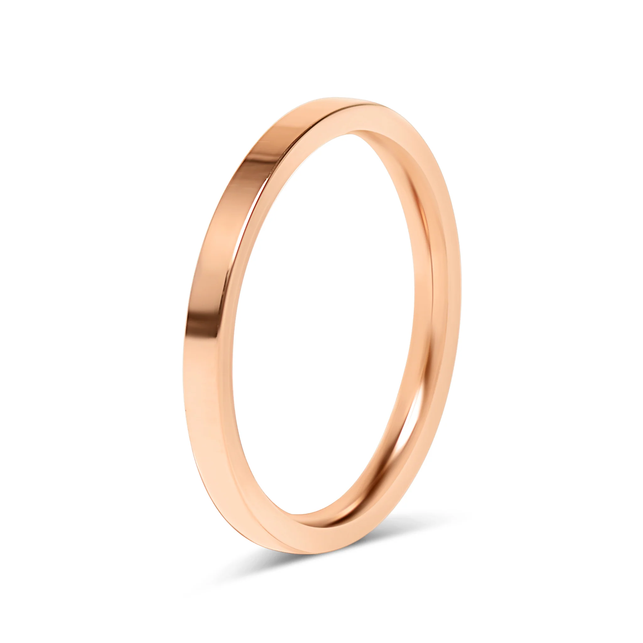 18K Rose Gold PVD Stainless Steel Flat Ring / CFR8024 - Image 9