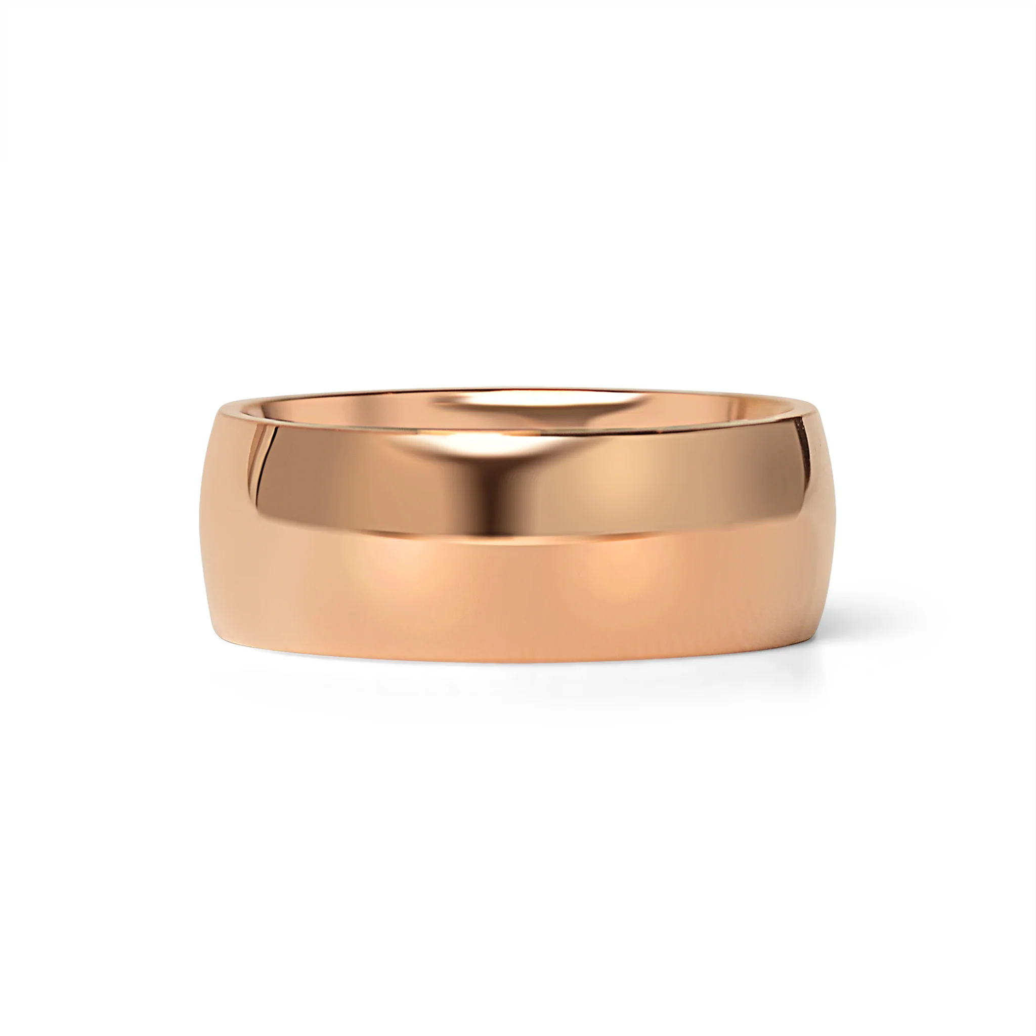 18K Rose Gold PVD Stainless Steel Rounded Blank Ring / CFR7008 - Image 11