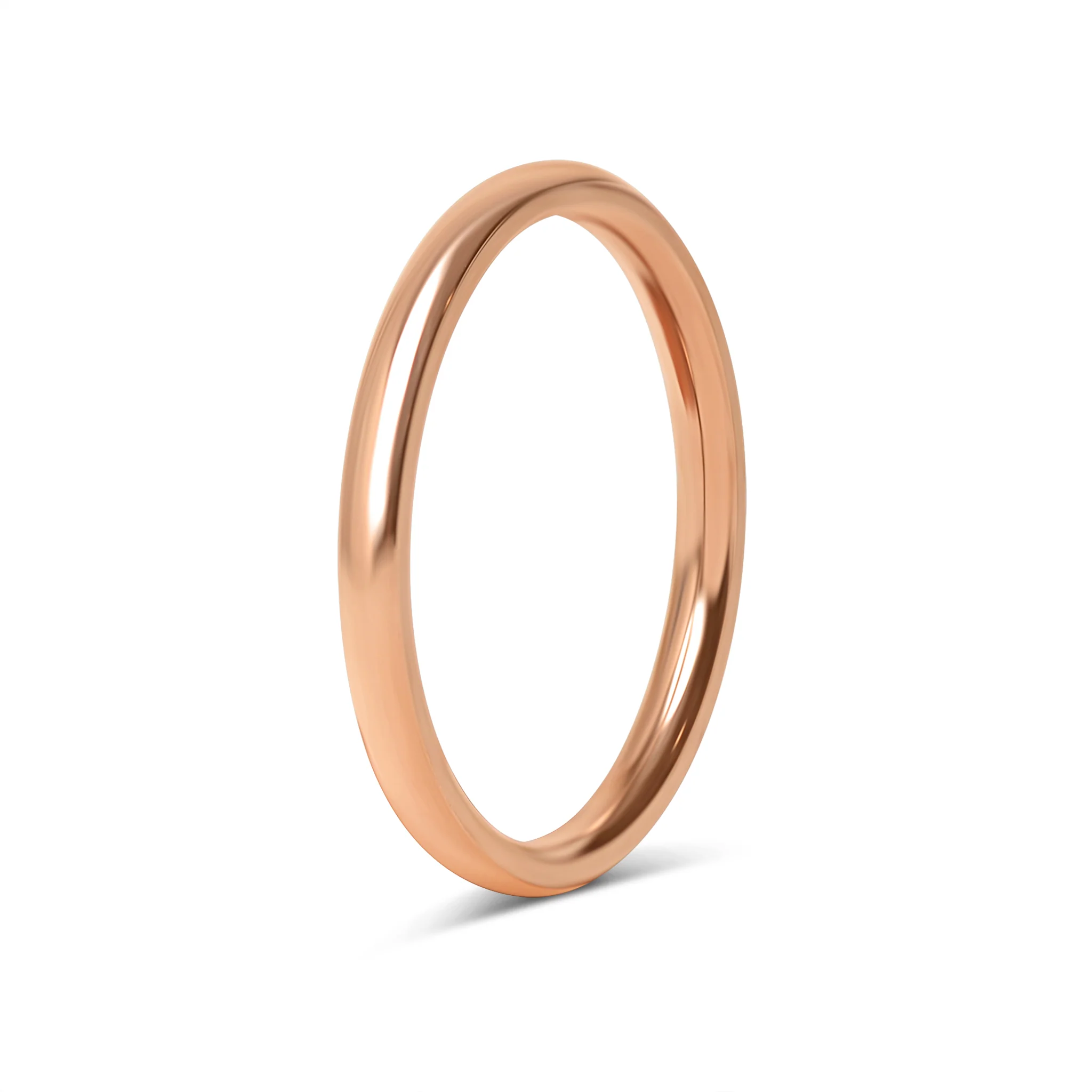 18K Rose Gold PVD Stainless Steel Rounded Blank Ring / CFR7008 - Image 5