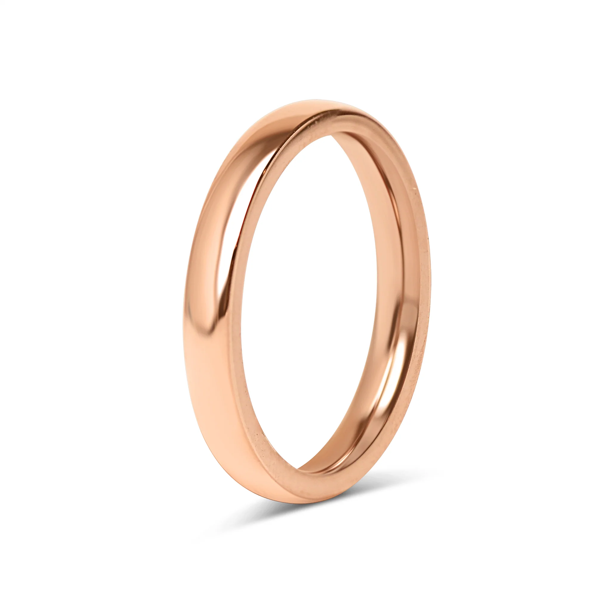 18K Rose Gold PVD Stainless Steel Rounded Blank Ring / CFR7008 - Image 6