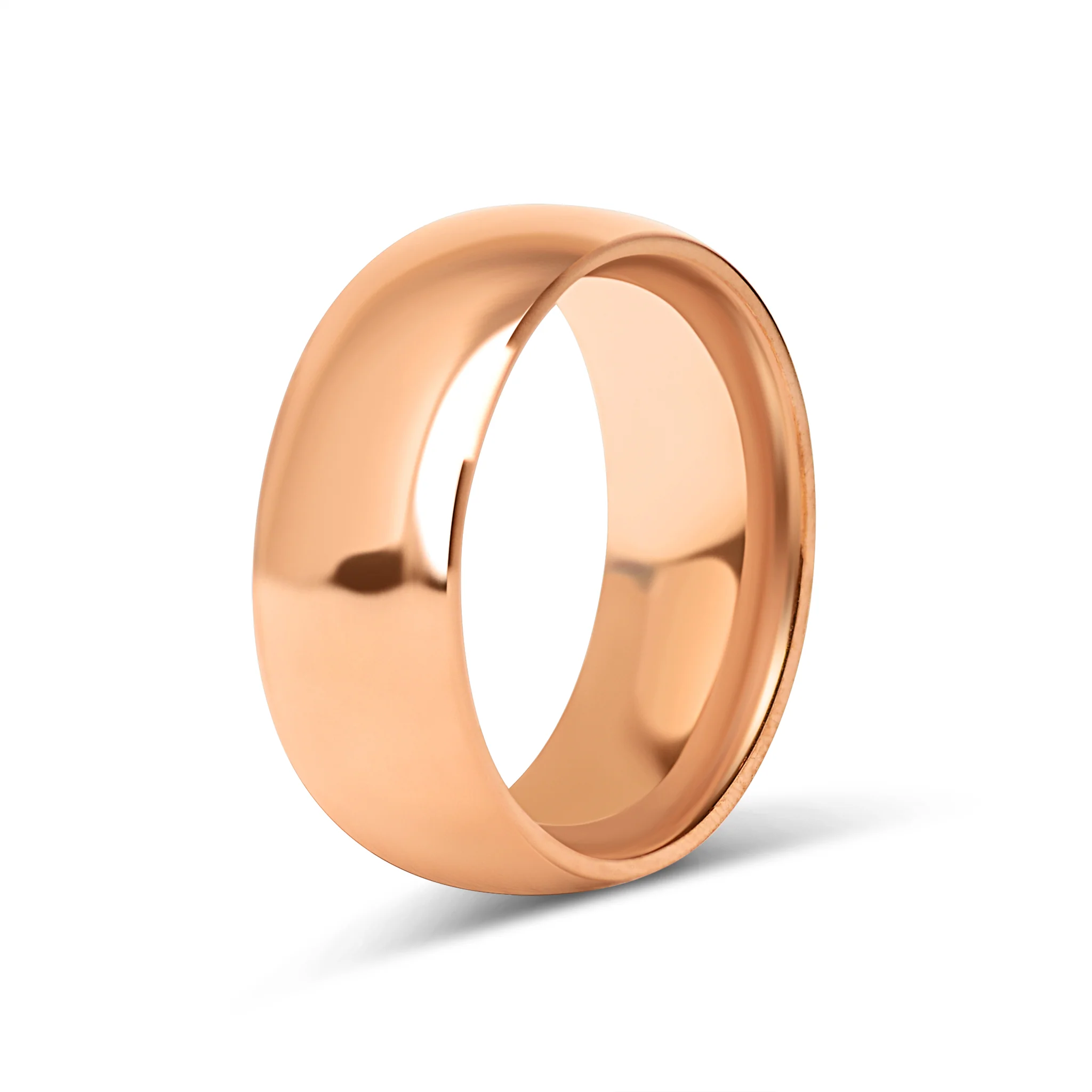 18K Rose Gold PVD Stainless Steel Rounded Blank Ring / CFR7008 - Image 8