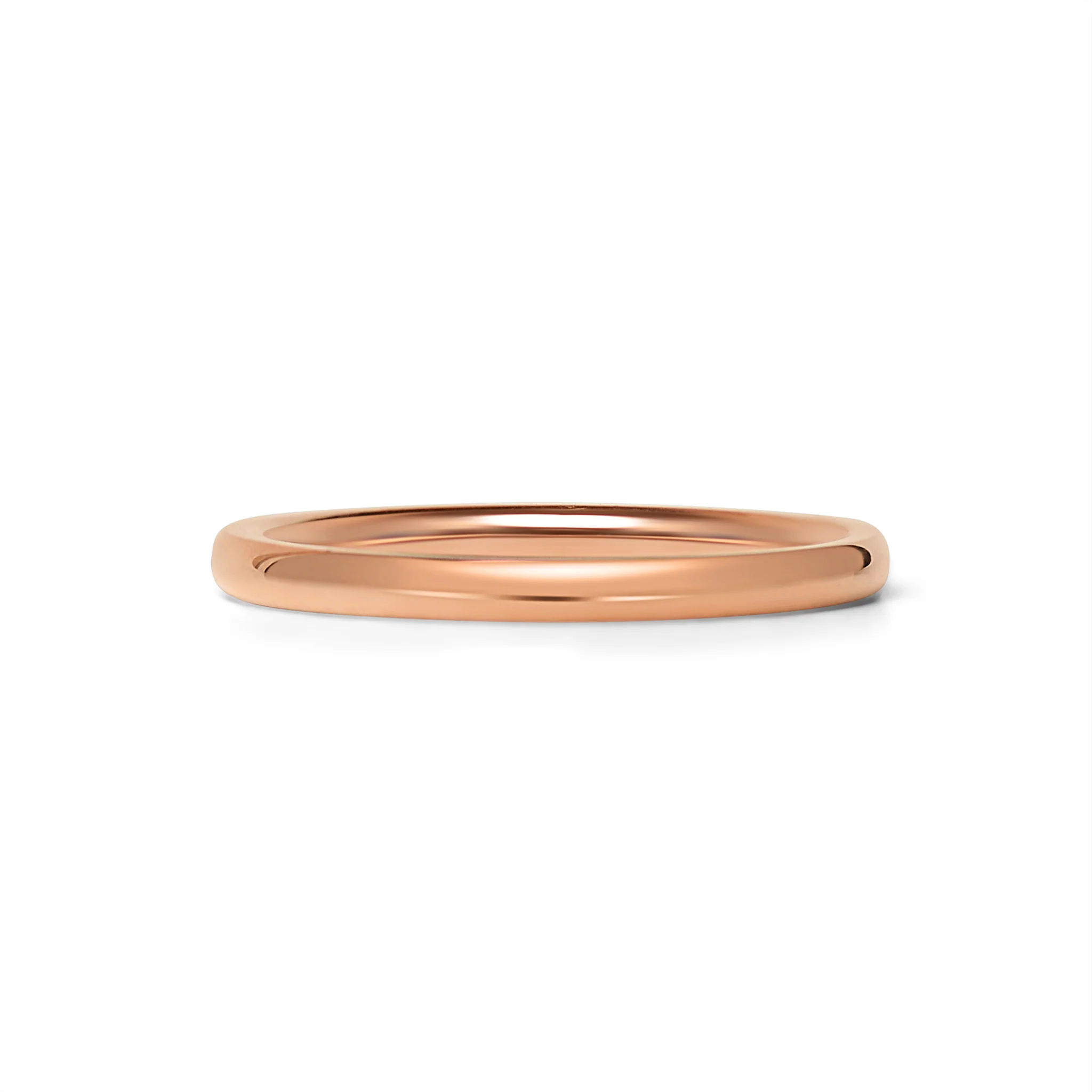 18K Rose Gold PVD Stainless Steel Rounded Blank Ring / CFR7008 - Image 9