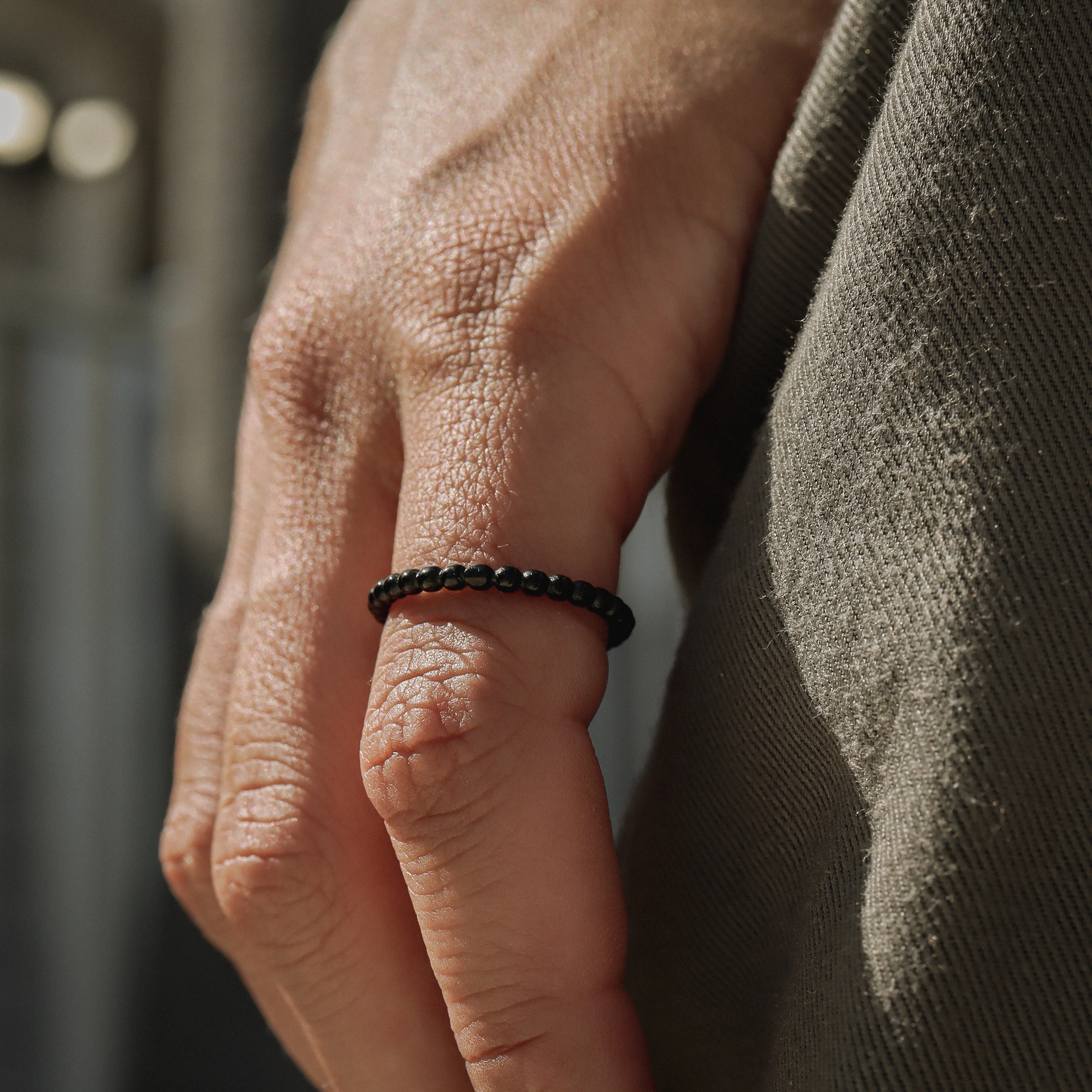 18K Gold PVD Stainless Steel Beaded Stacking Ring / CSR0004 - Image 10