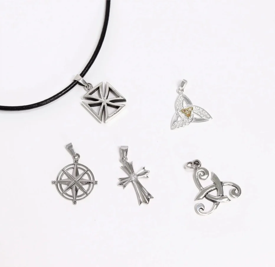 Black Leather Cord Necklace With Stainless Steel Twist Open Clasp / CHJ0113 - Image 4