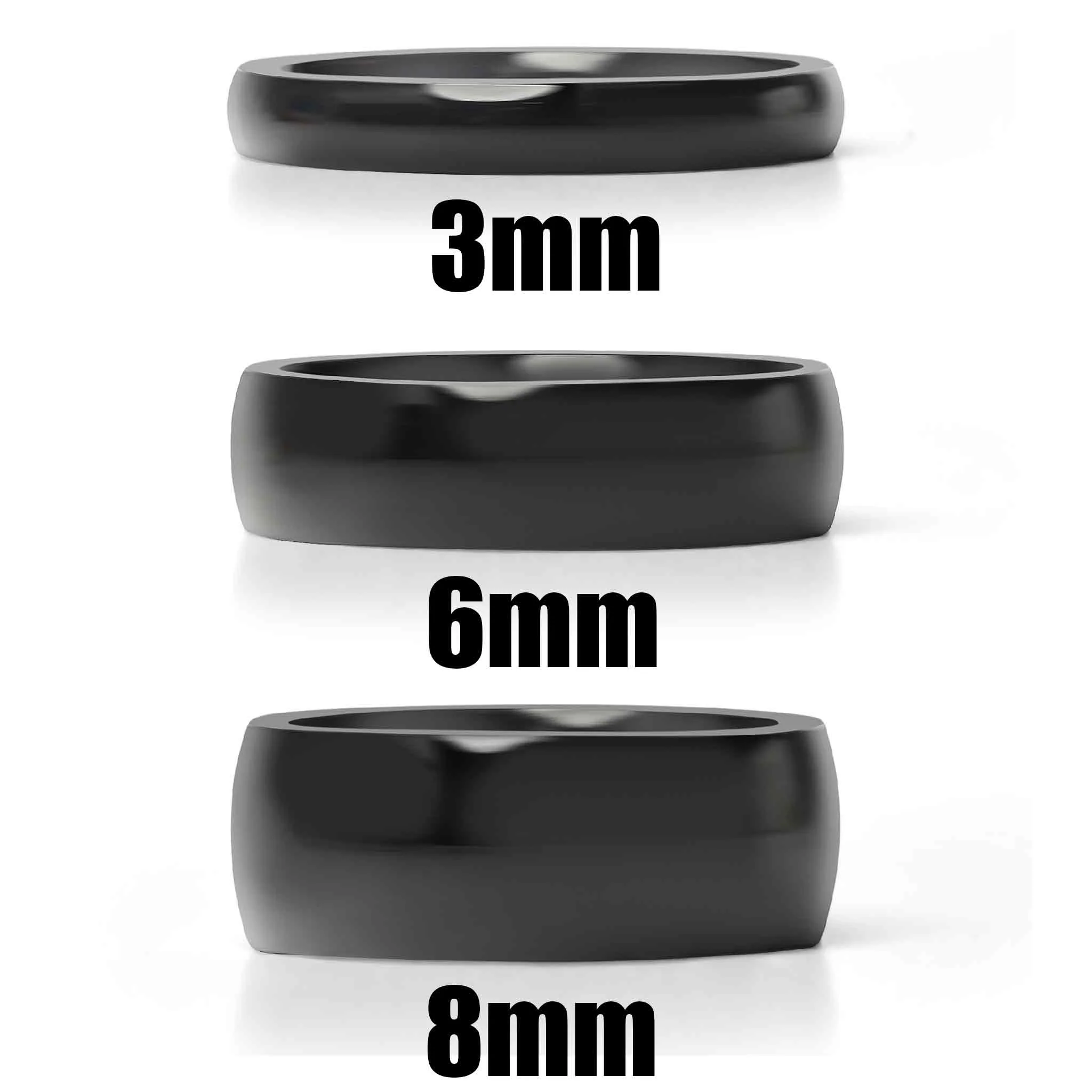 Black Stainless Steel Blank Ring / CFR7004 - Image 3