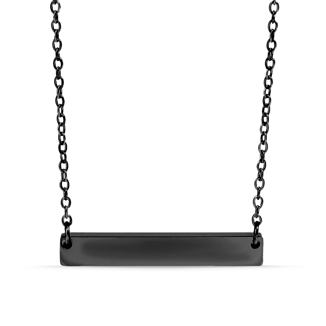 18K Gold PVD Stainless Steel Blank Bar Necklace / SBB0019 - Image 20