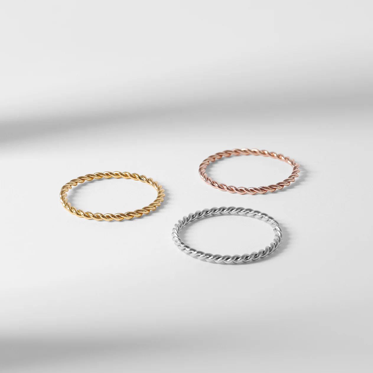 18K Gold PVD Stainless Steel Braided Spacer Ring / CSR0001 - Image 3