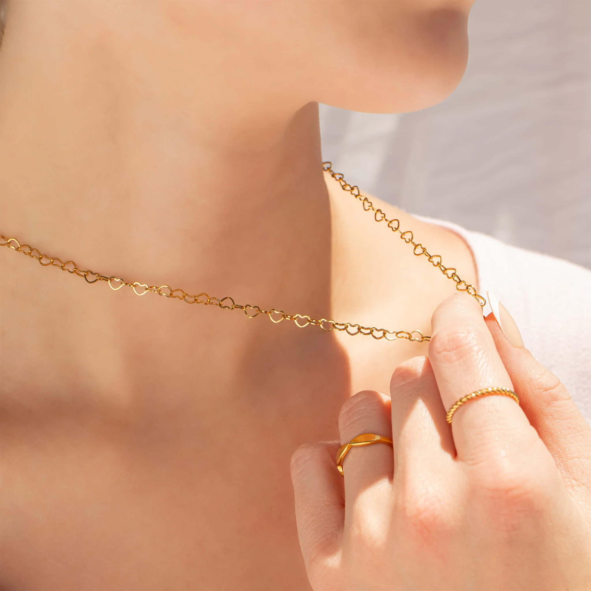 18K Gold PVD Stainless Steel Braided Spacer Ring / CSR0001 - Image 7