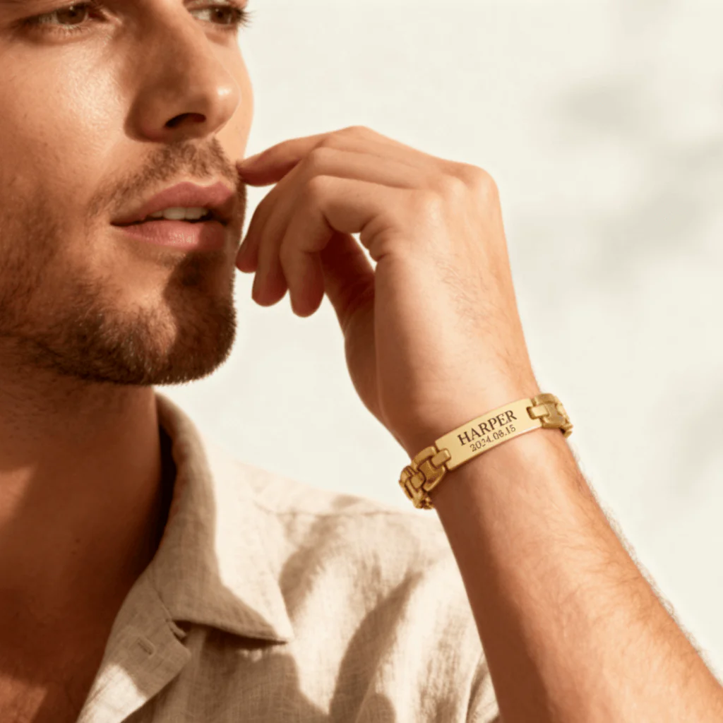 Stainless Steel Men's Blank Bracelet / BRJ2006 - Image 11