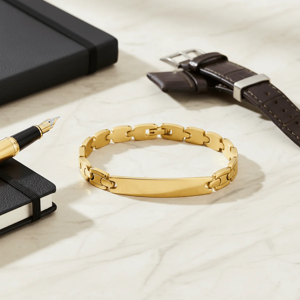 Stainless Steel Men's Blank Bracelet / BRJ2006 - Image 4