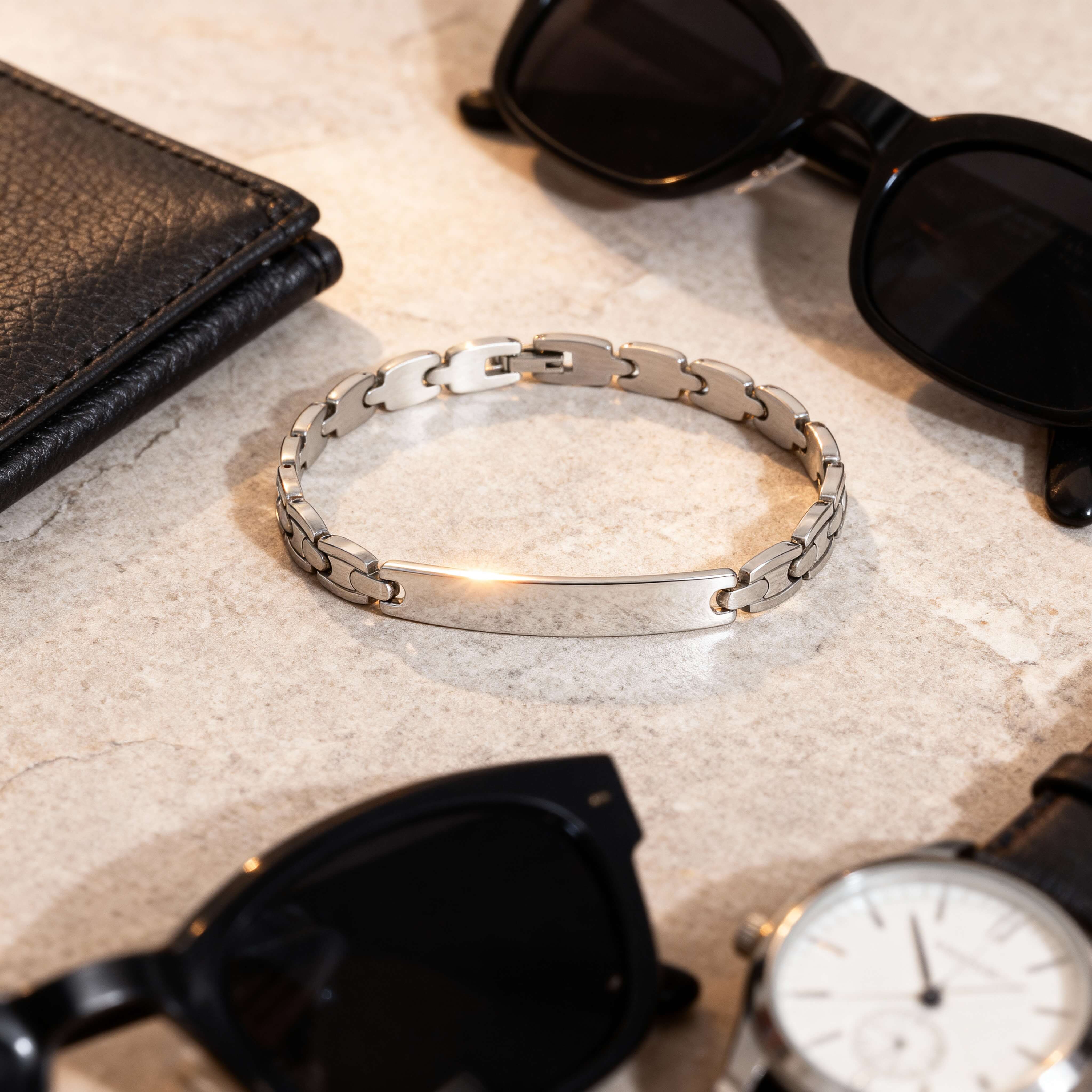 Stainless Steel Men's Blank Bracelet / BRJ2006 - Image 8