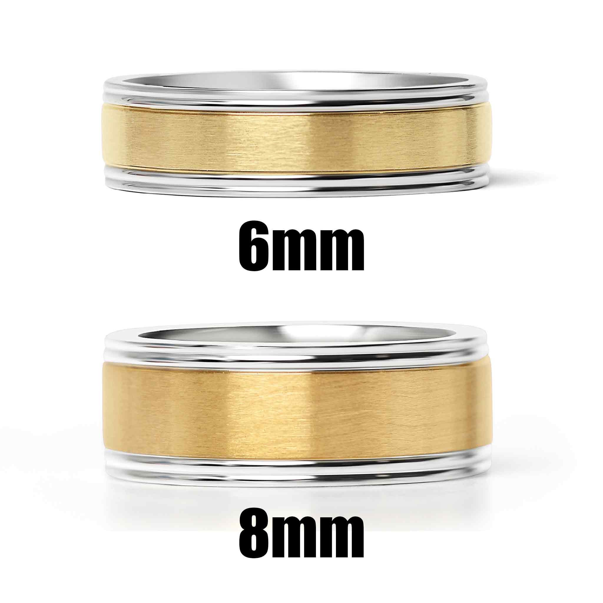 18K Gold PVD Center Stainless Steel Ring / CFR7027 - Image 4