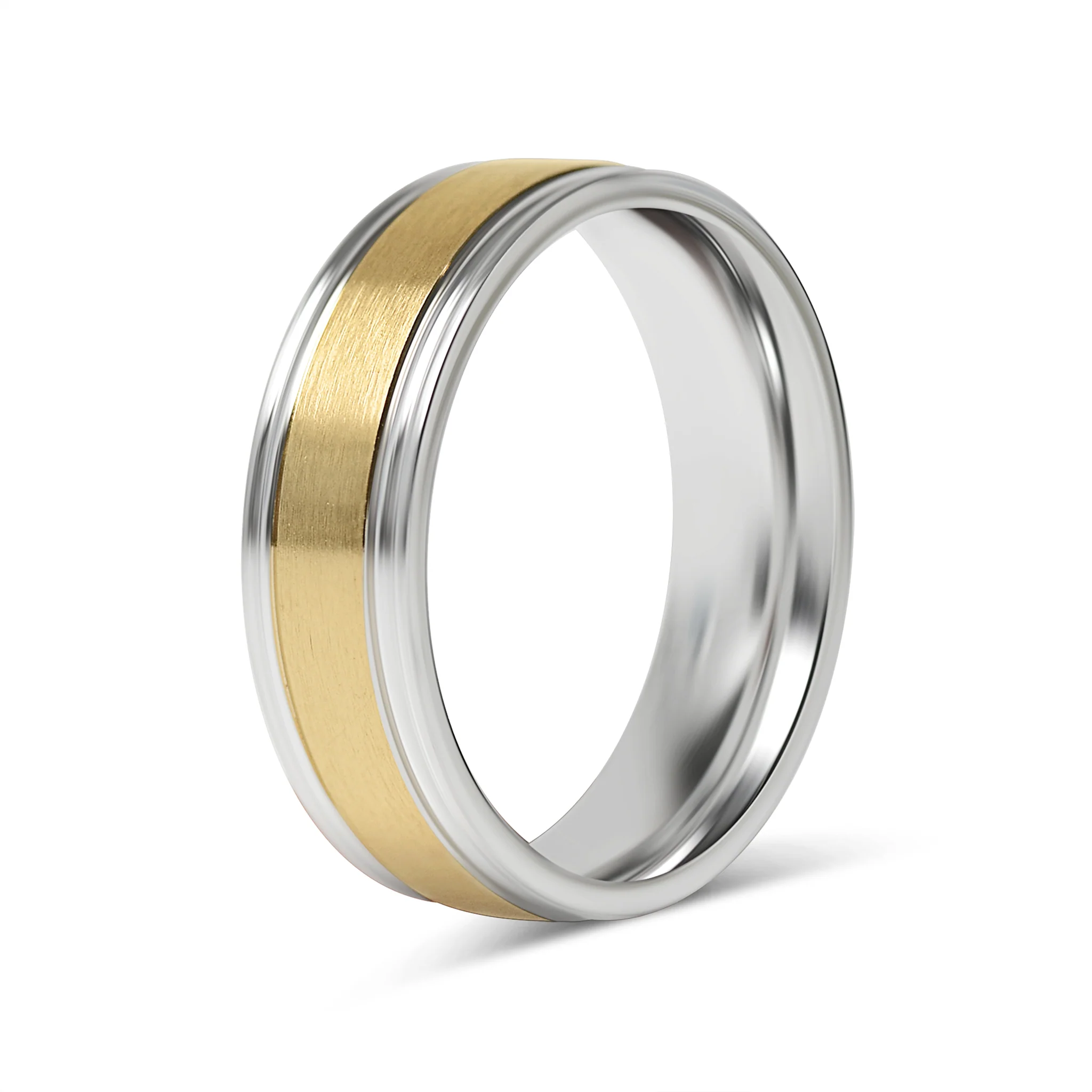 18K Gold PVD Center Stainless Steel Ring / CFR7027 - Image 5