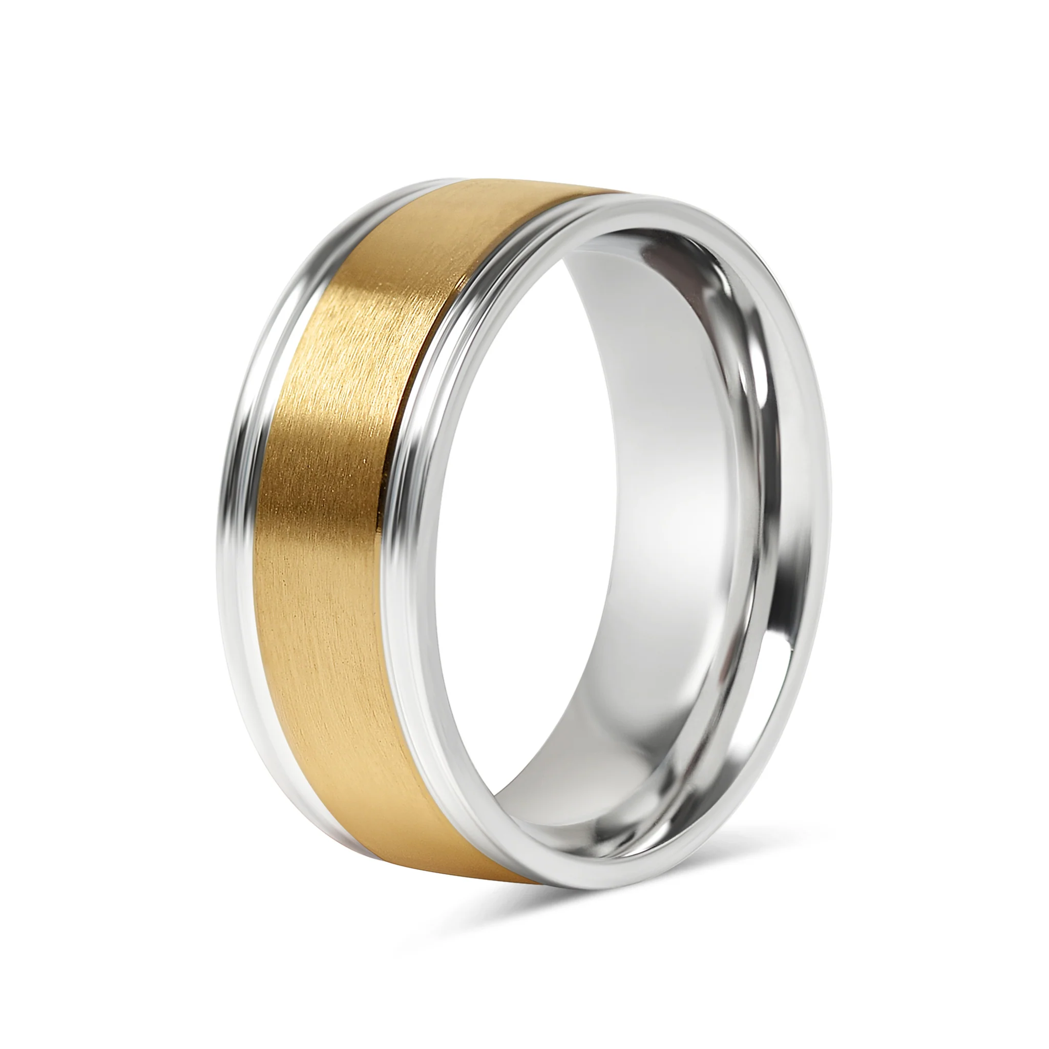 18K Gold PVD Center Stainless Steel Ring / CFR7027 - Image 6