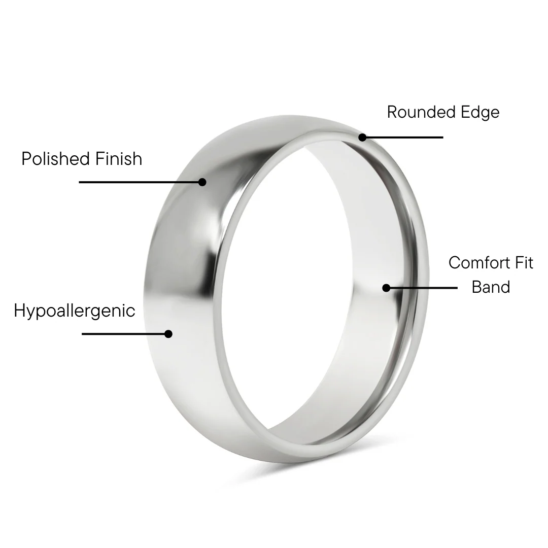 Highly Polished Rounded Stainless Steel Blank Ring 2mm - 6mm / CFR3029 - Image 4