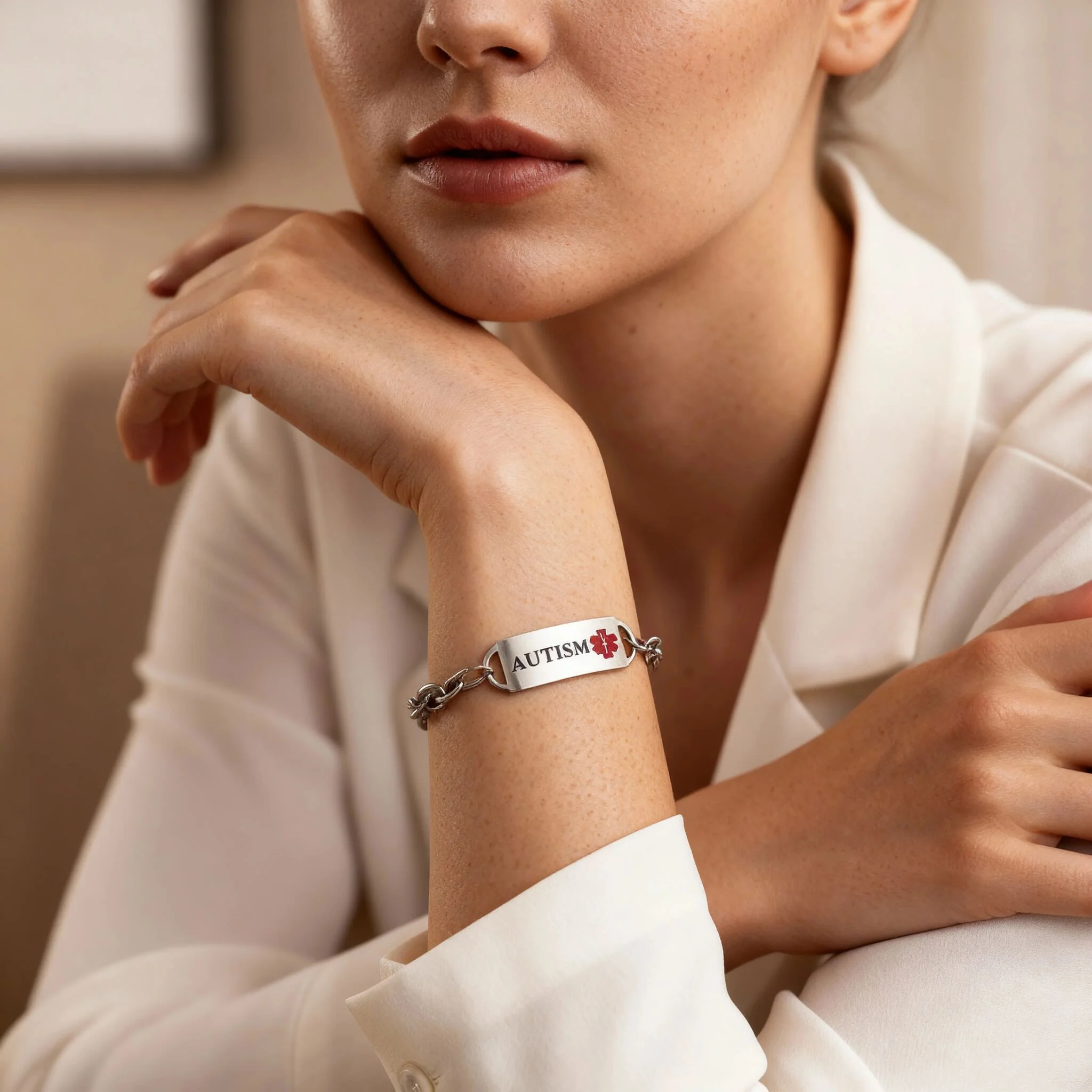 Stainless Steel Medical Bracelets / BRJ9039 - Image 7