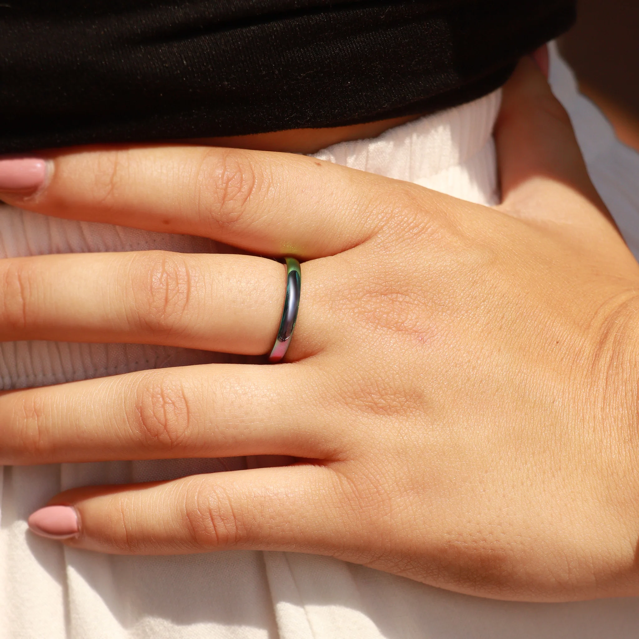 Rainbow Stainless Steel Blank Ring / CFR7012 - Image 3