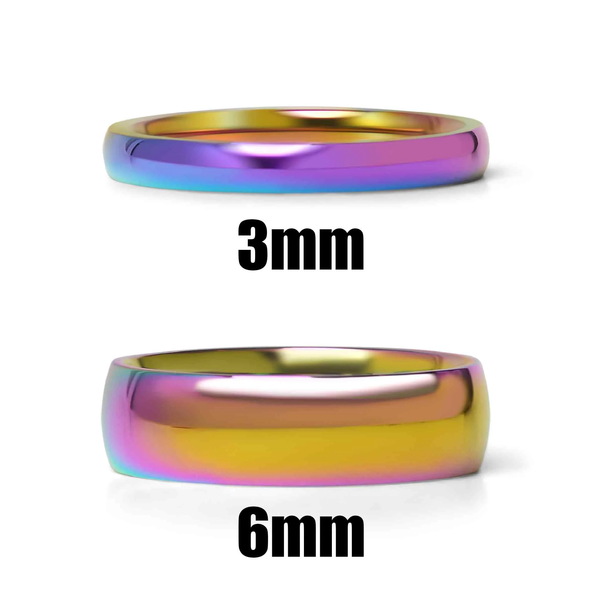 Rainbow Stainless Steel Blank Ring / CFR7012 - Image 4