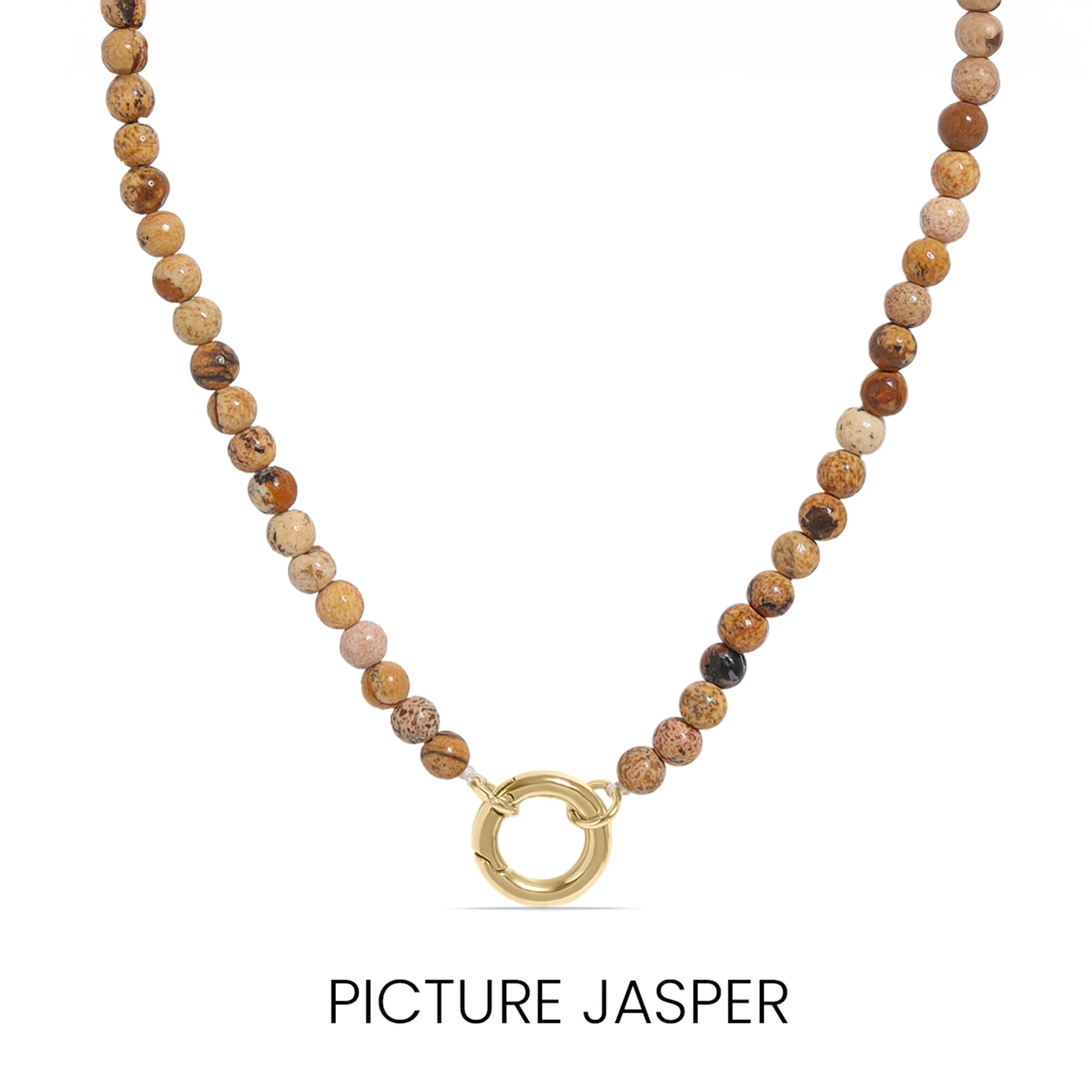 Semi Precious Natural Stone Charm Keeper Necklace / SBB0305 - Image 10