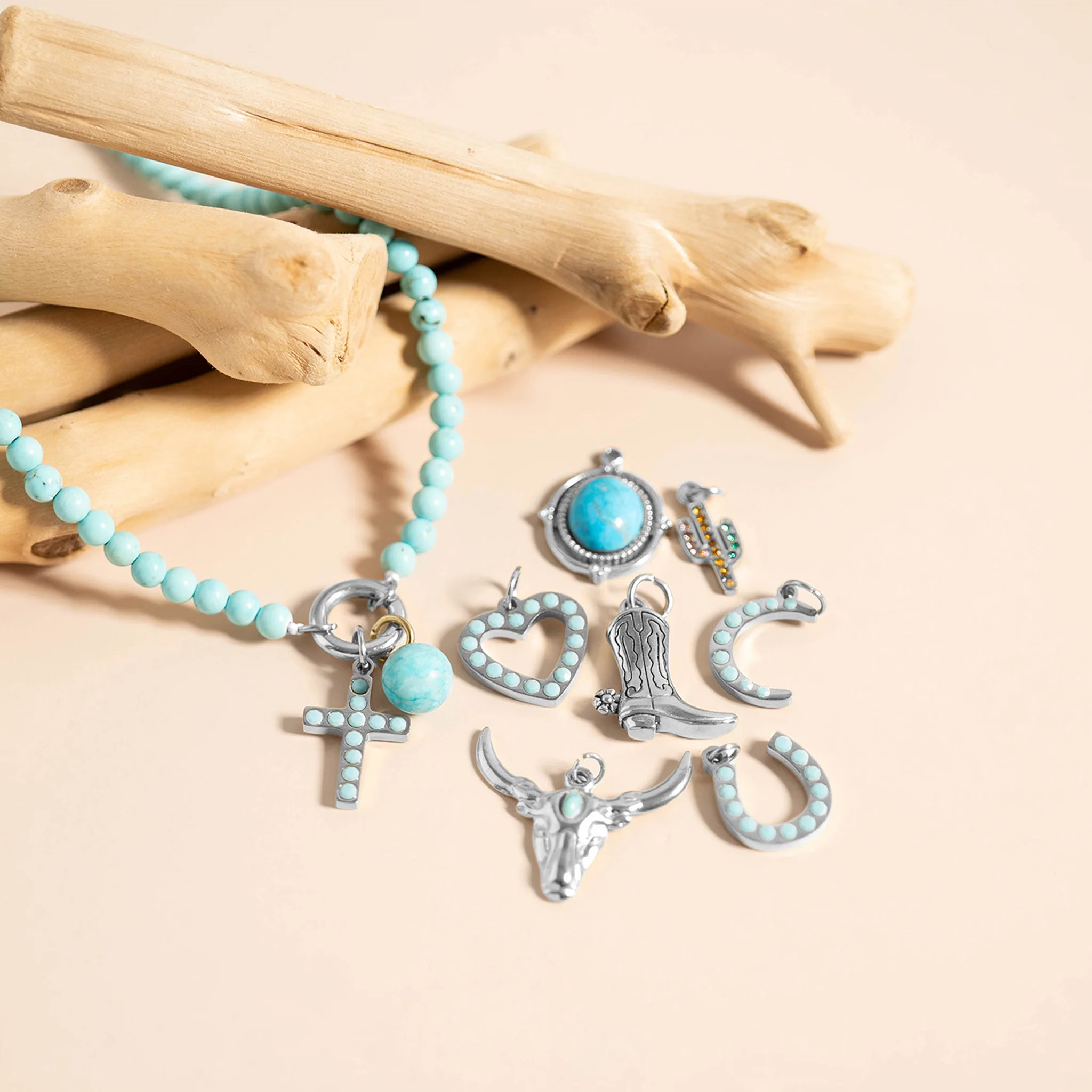 Semi Precious Natural Stone Charm Keeper Necklace / SBB0305 - Image 3