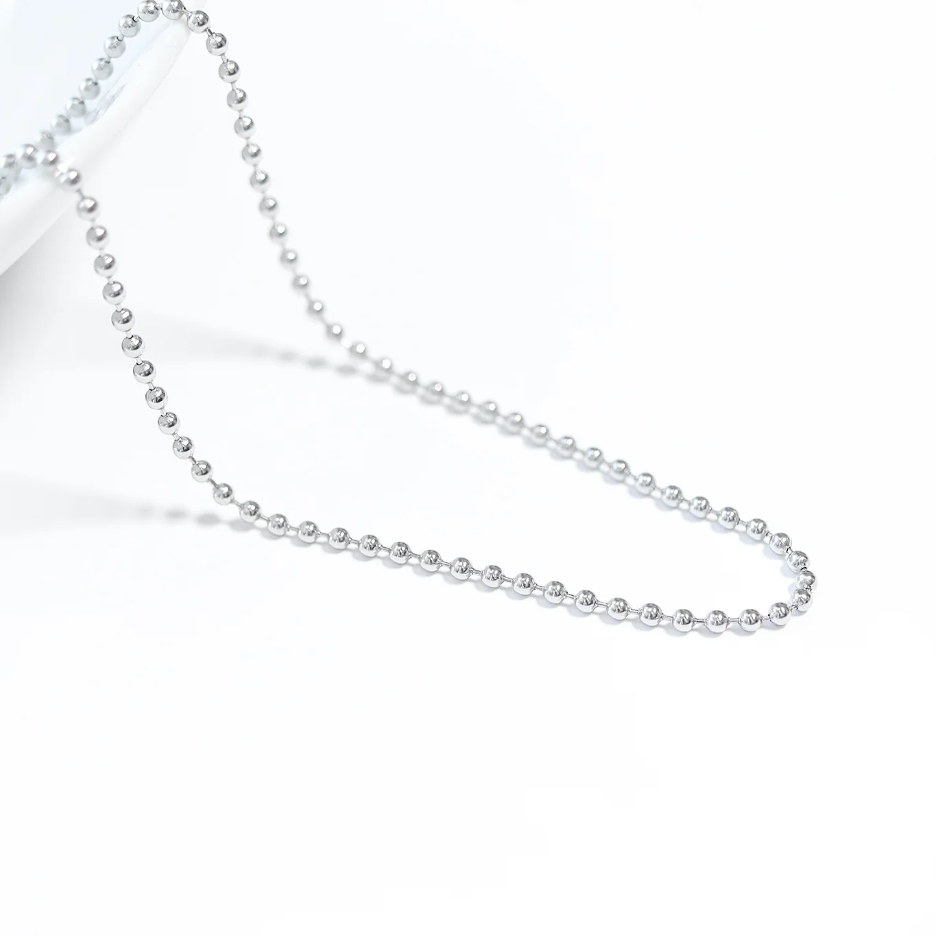 Stainless Steel Ball Bead Chain Necklace / CHJ4070 - Image 3