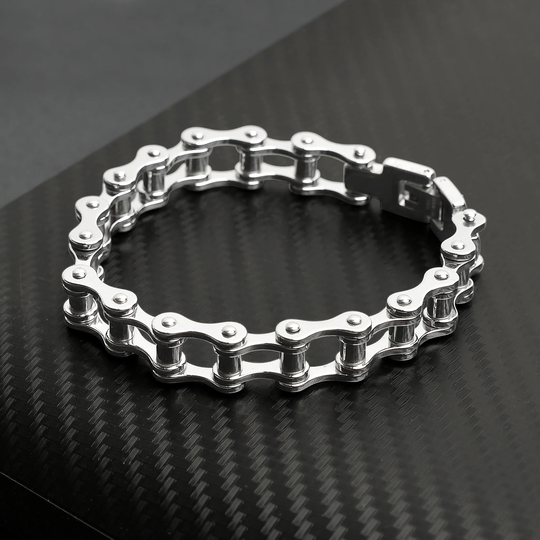 Stainless Steel Bike Chain Bracelet / BRJ2228 - Image 3