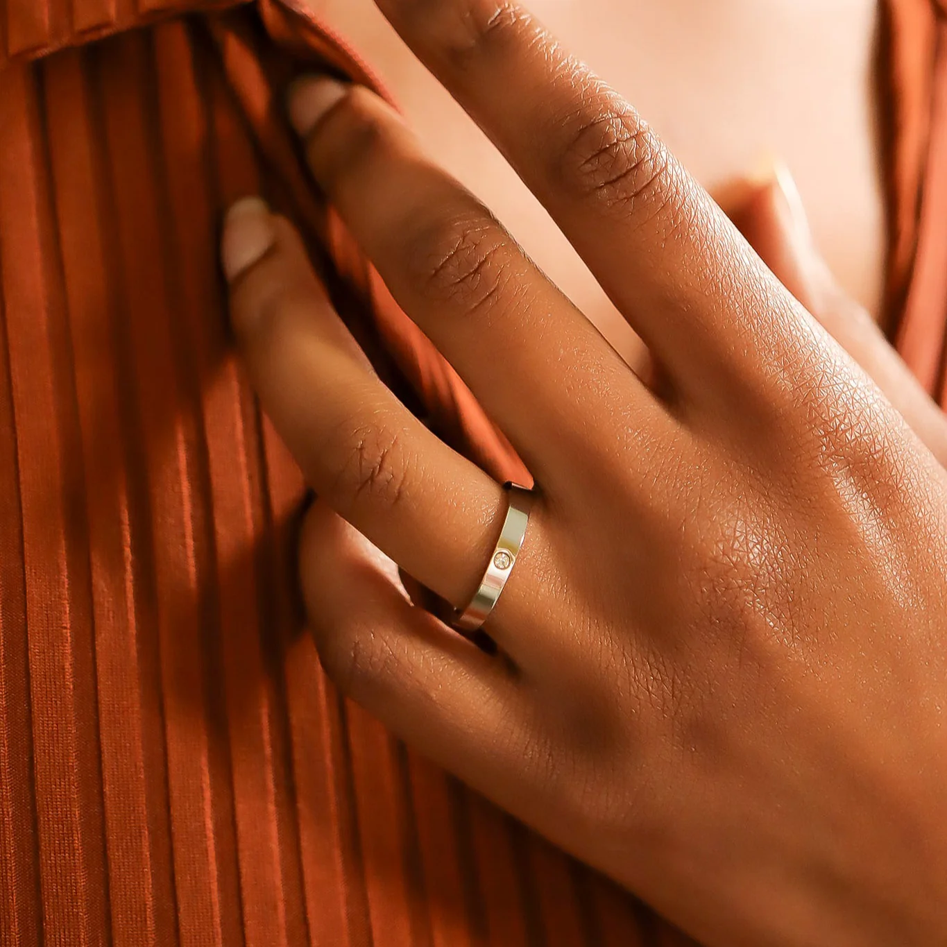 Stainless Steel Birthstone Engravable Stacking Ring / ZRJ1003 - Image 4