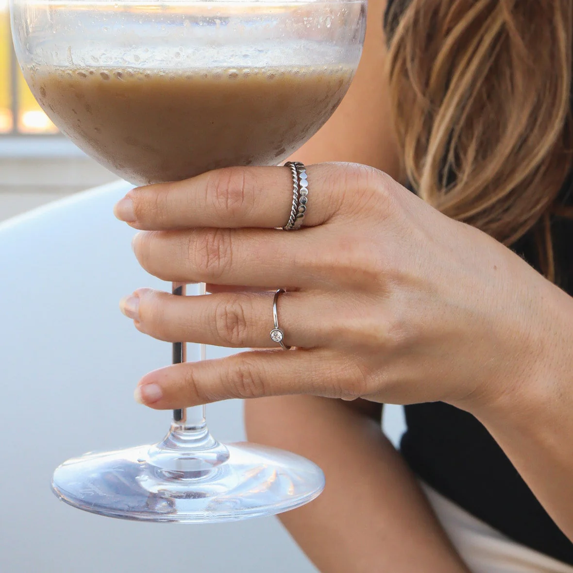 Stainless Steel Birthstone Stacking Ring / ZRJ1000 - Image 4