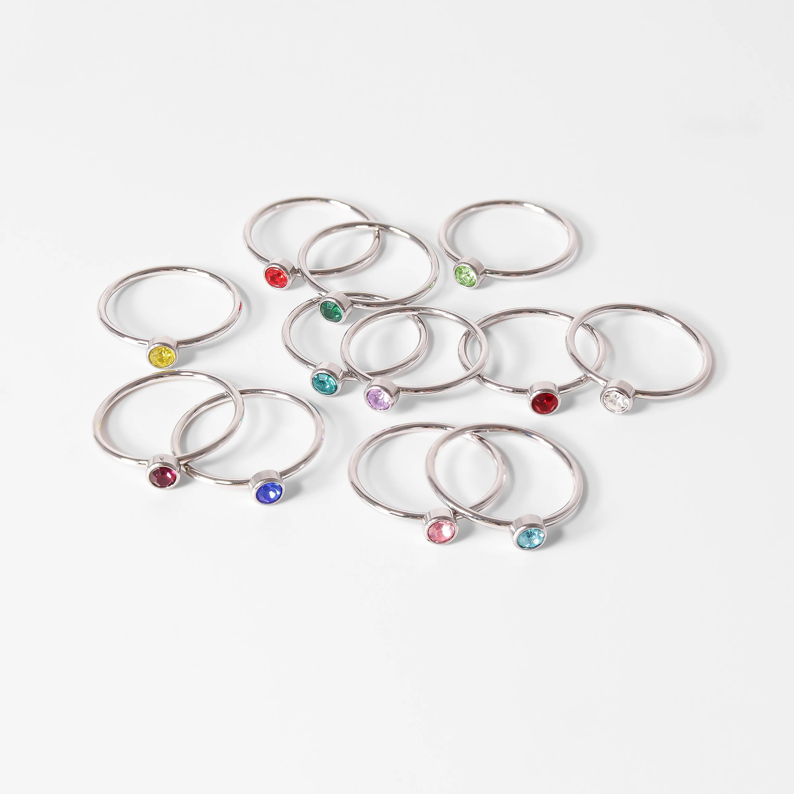 Stainless Steel Birthstone Stacking Ring / ZRJ1000 - Image 9