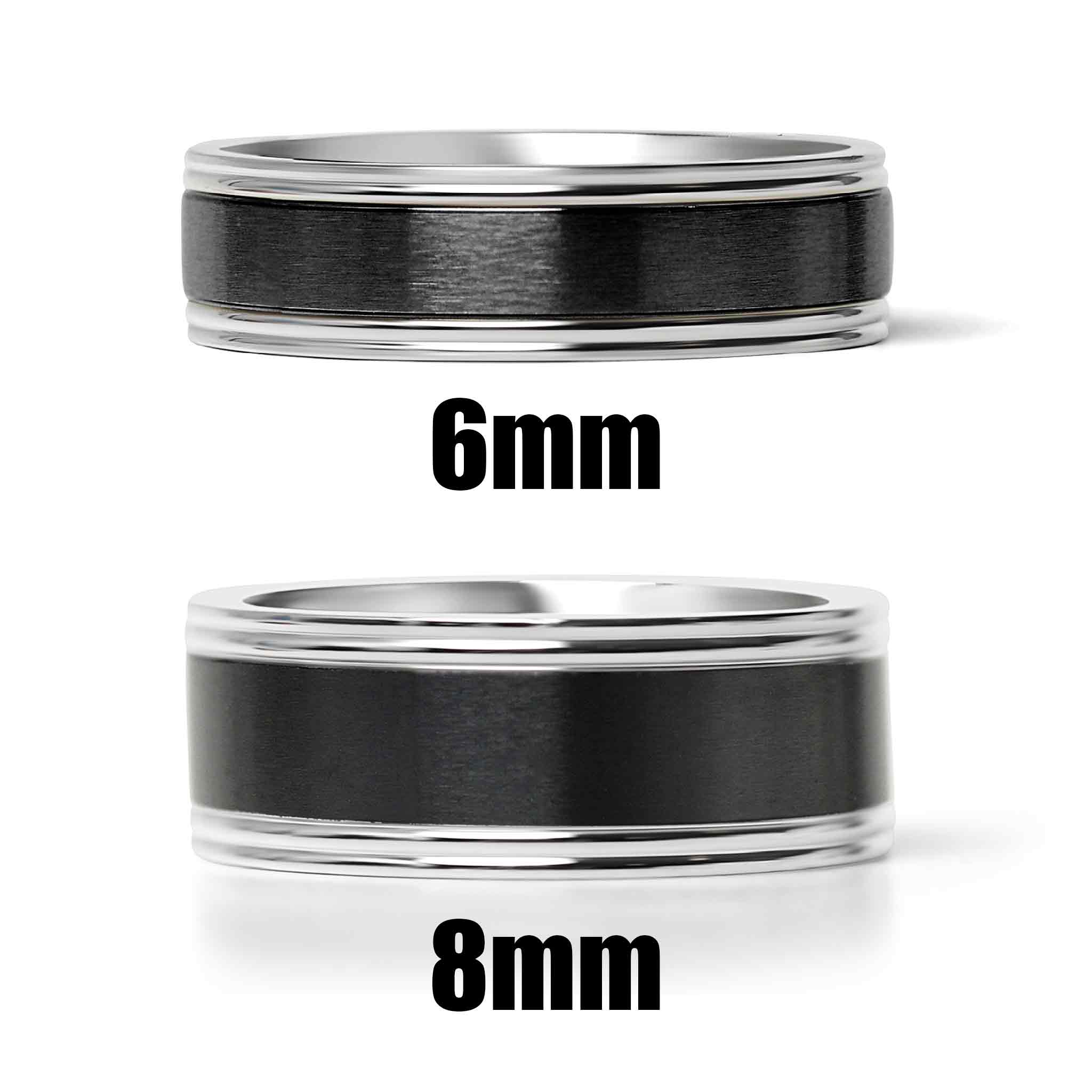 Stainless Steel Black Center Blank Ring / CFR7028 - Image 6