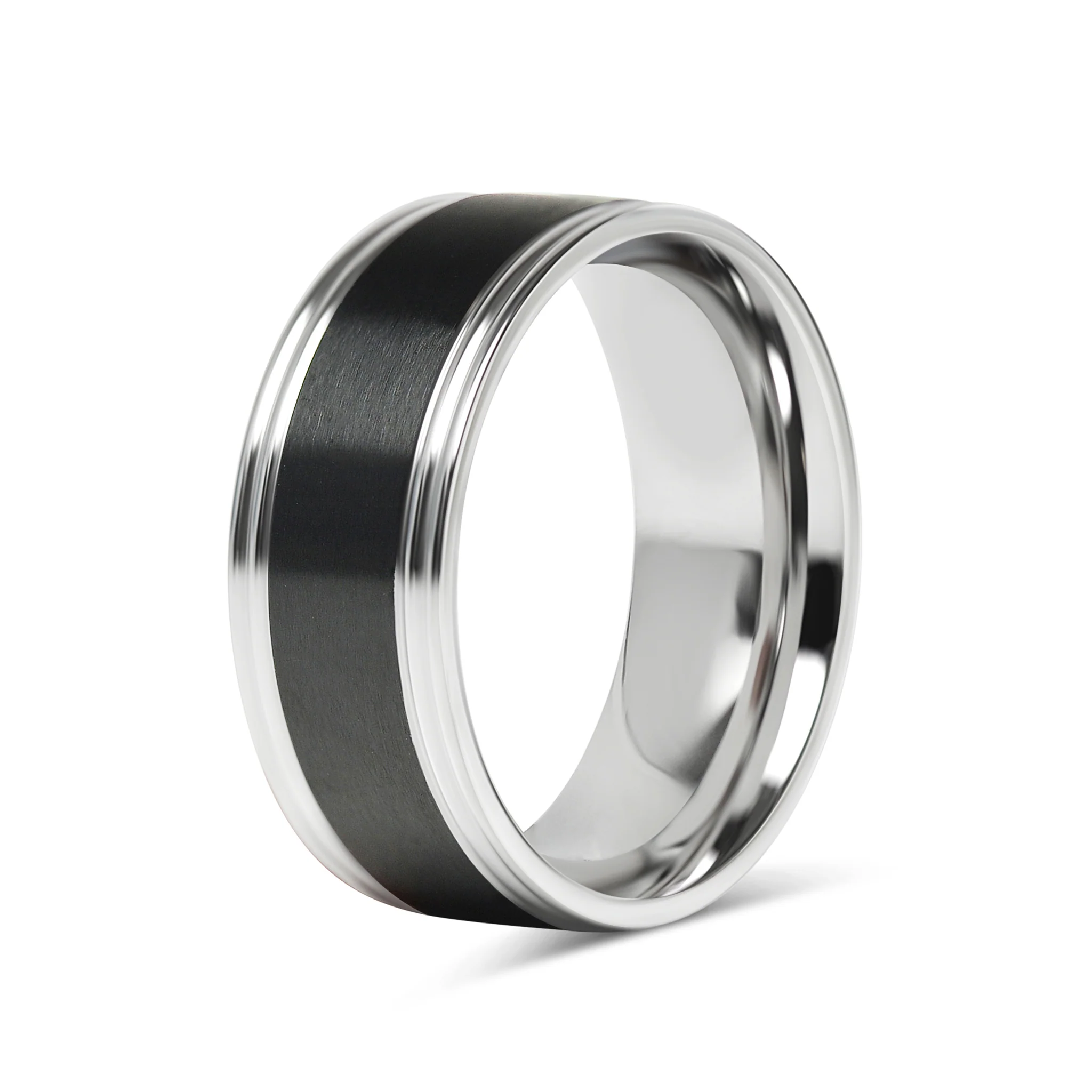 Stainless Steel Black Center Blank Ring / CFR7028 - Image 7
