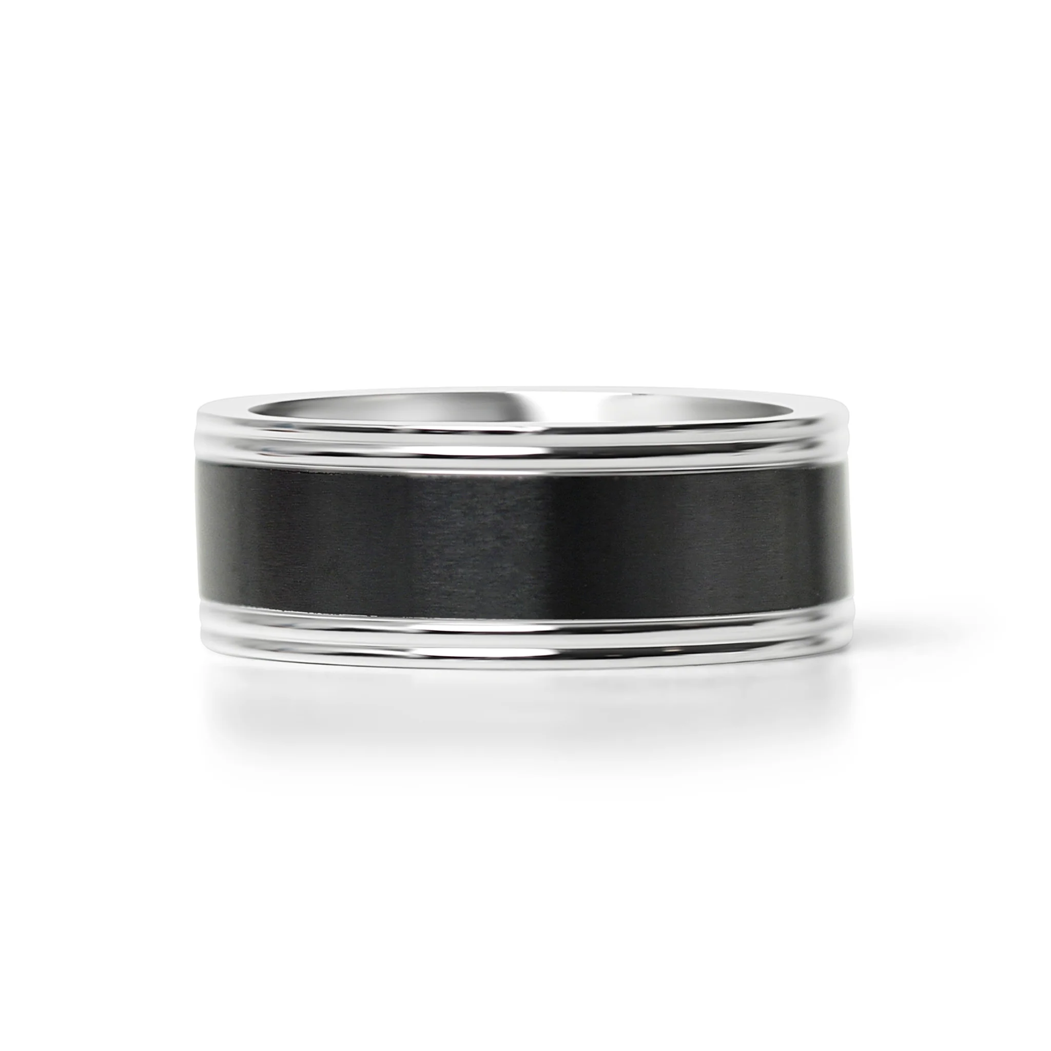 Stainless Steel Black Center Blank Ring / CFR7028 - Image 8