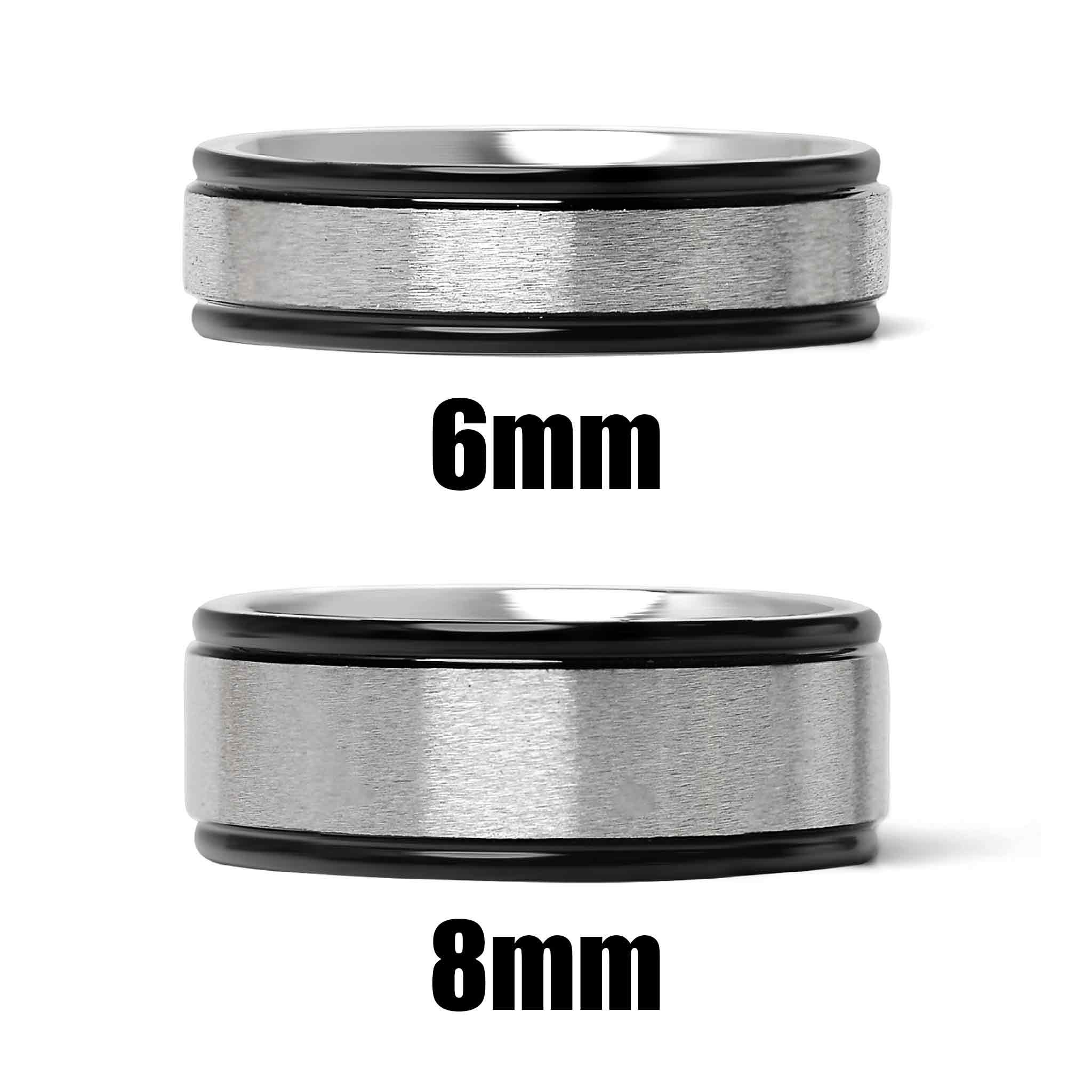 Stainless Steel Black Trim Brushed Center Blank Ring / CFR2929 - Image 4
