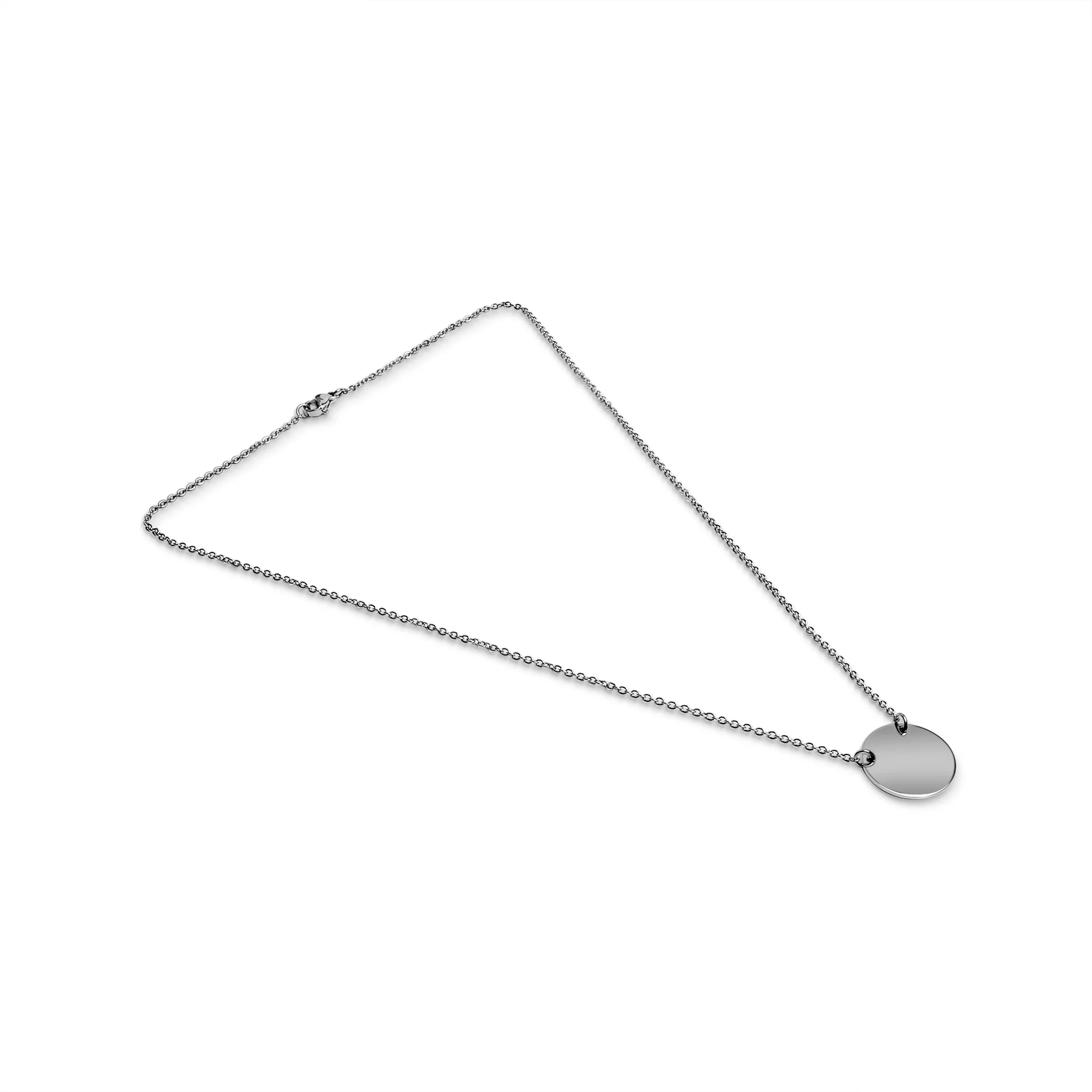 18K Gold PVD Stainless Steel Blank Circle Necklace / SBB0240 - Image 10