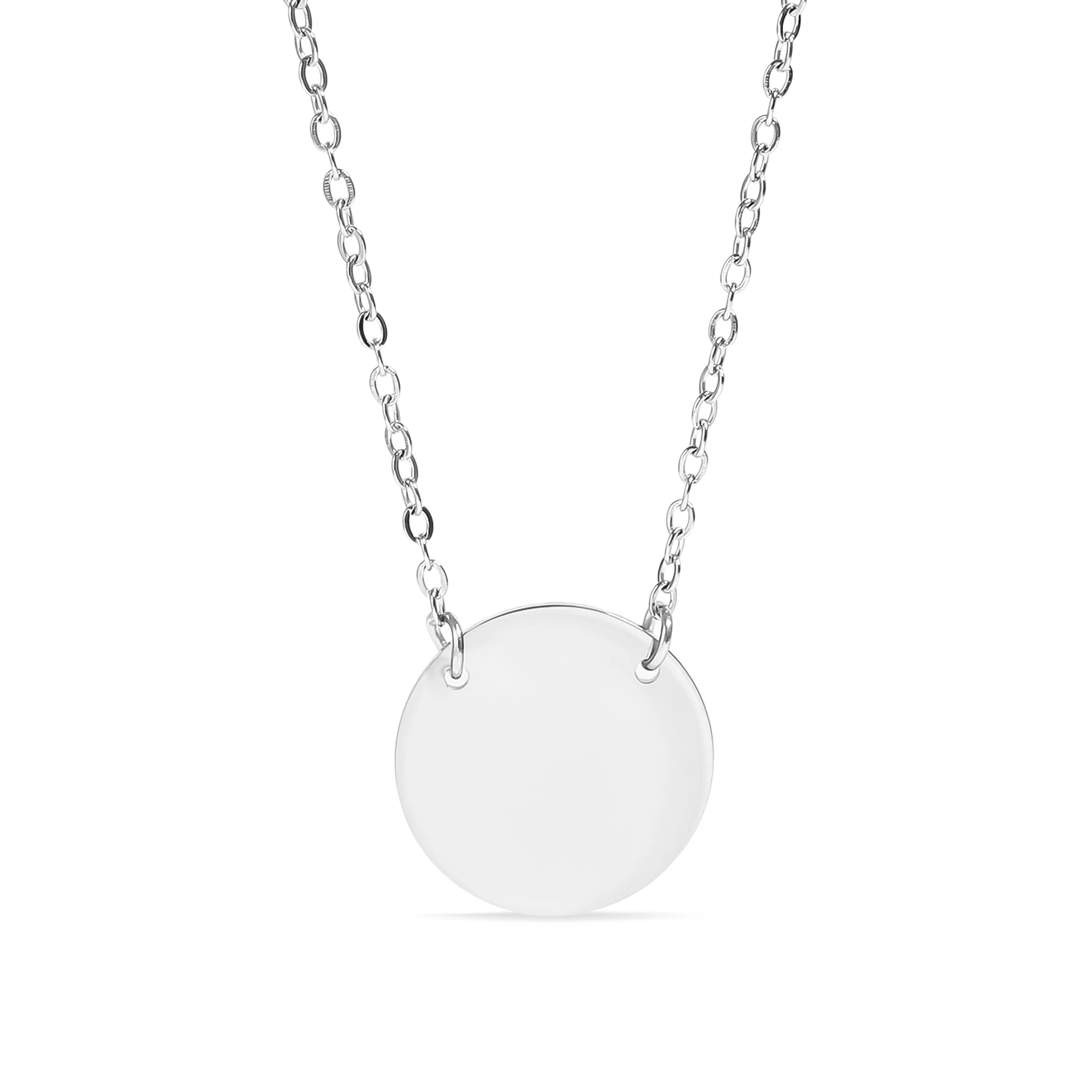 18K Gold PVD Stainless Steel Blank Circle Necklace / SBB0240 - Image 5