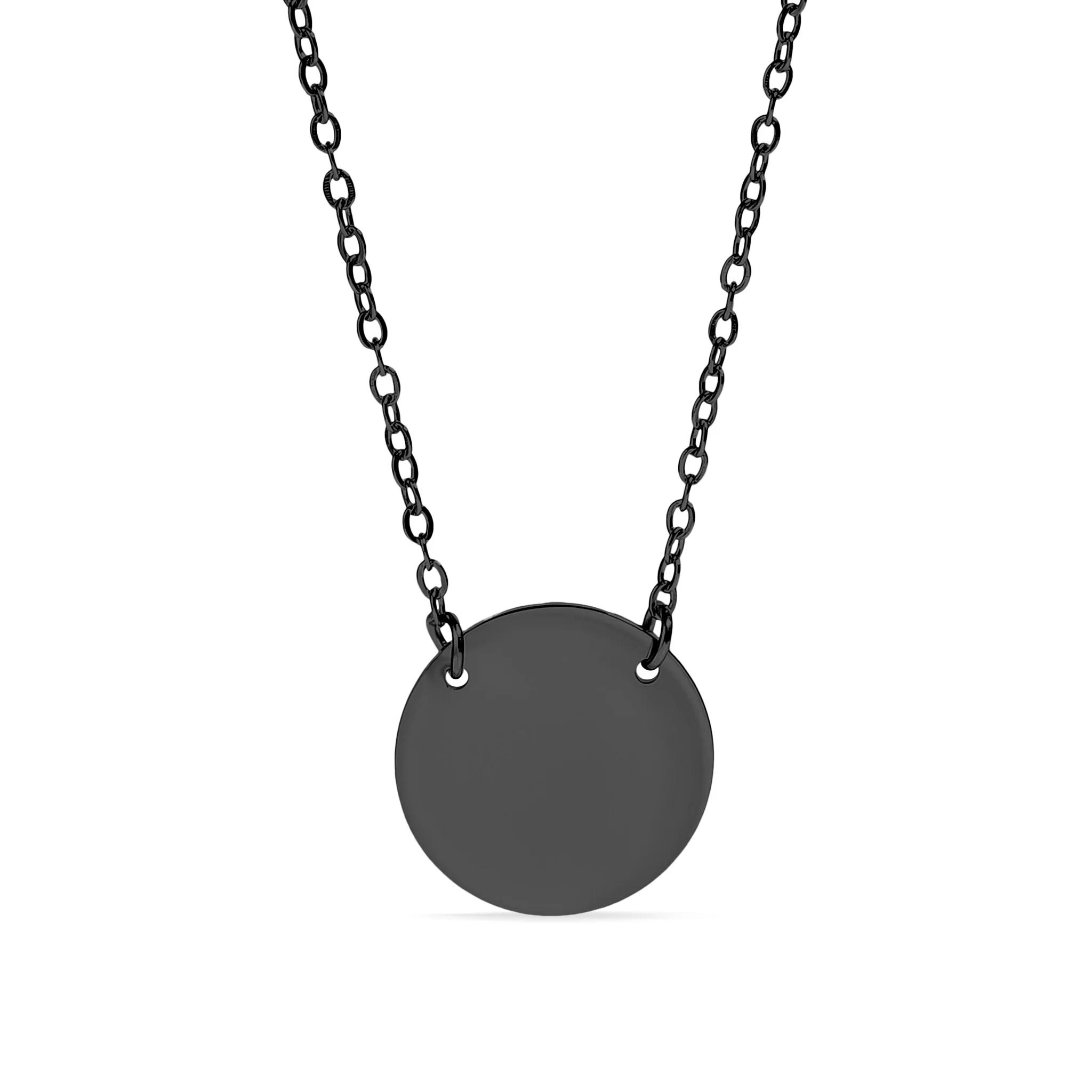18K Gold PVD Stainless Steel Blank Circle Necklace / SBB0240 - Image 6