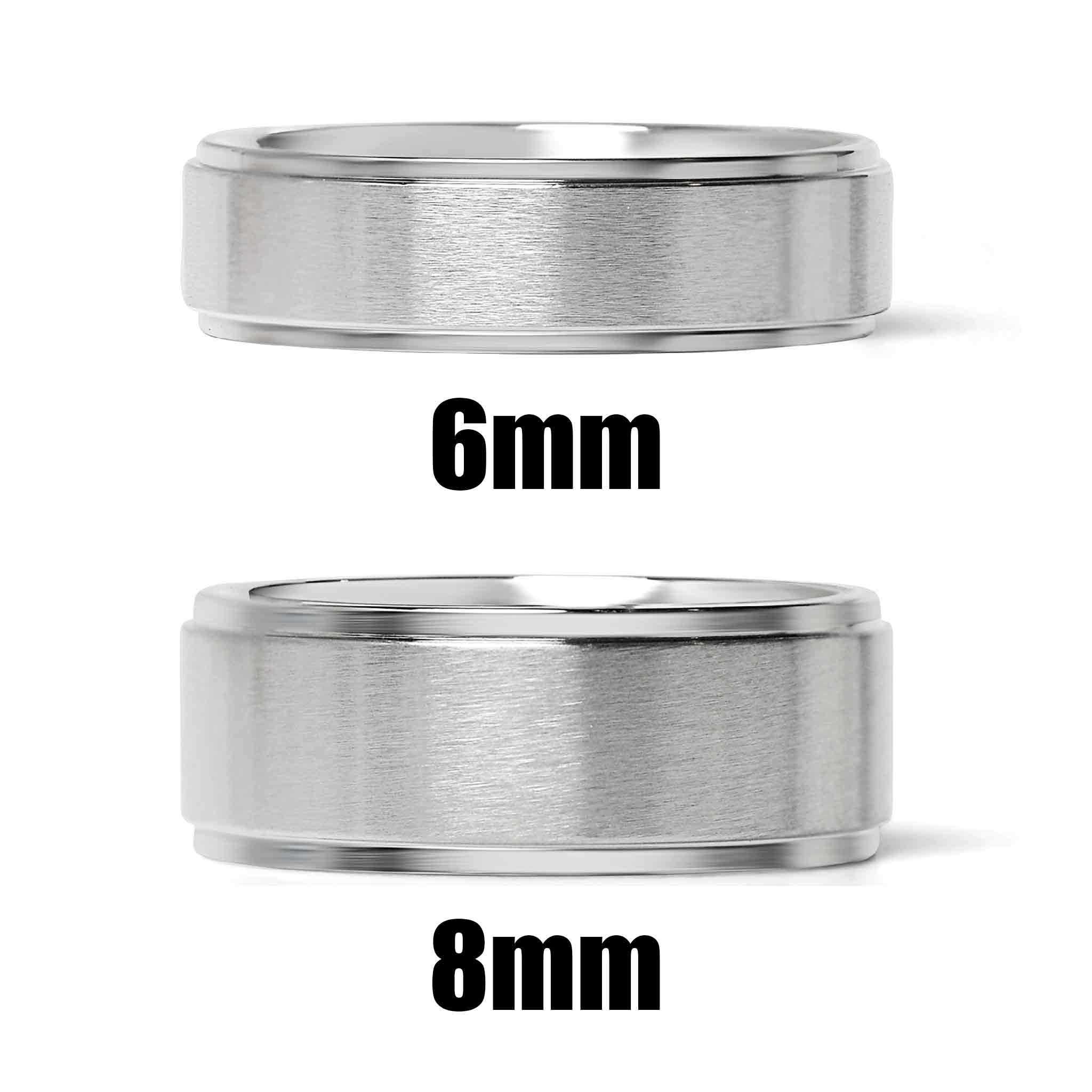 Stainless Steel Blank Ring Brushed Flat Center Polished Edge / CFR0002 - Image 6